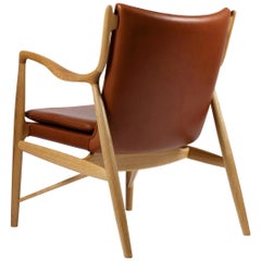Finn Juhl 45 Chair, Wood and Leather by House of Finn Juhl