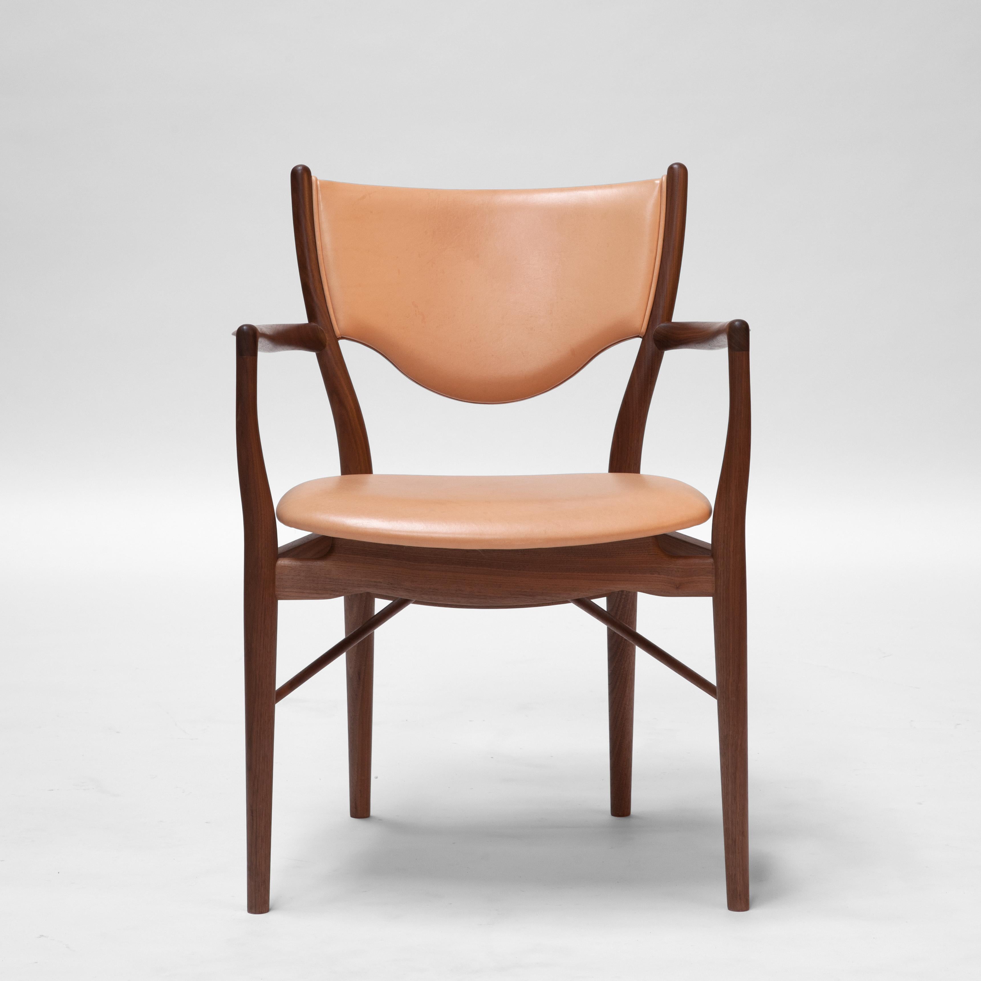 Finn Juhl 46 Chair Armrests, Walnut, Vegetal Nature For Sale at ...