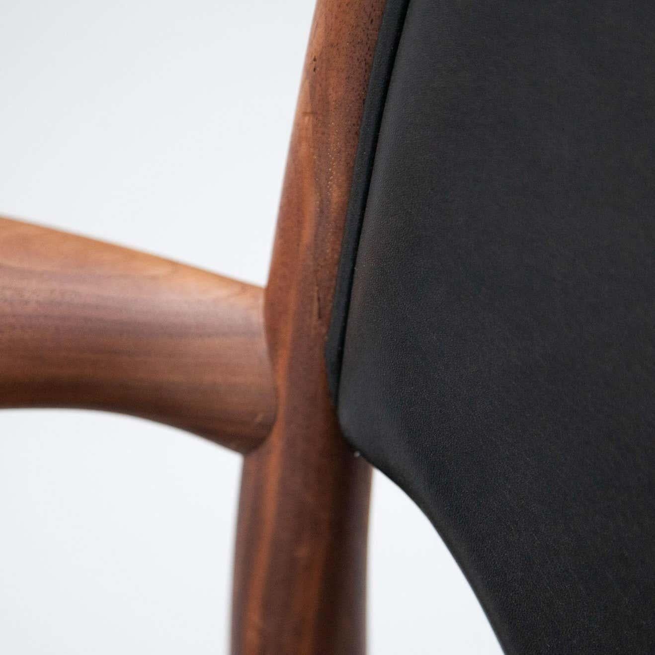 Finn Juhl Scandinavian Modern 46 Armchair, Wood and Elegance Black Leather 9