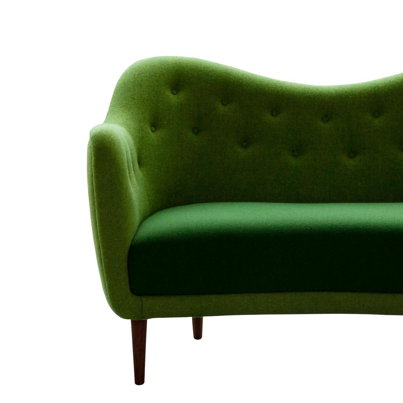 Modern Finn Juhl 46 Sofa Couch Green Fabric Cutout