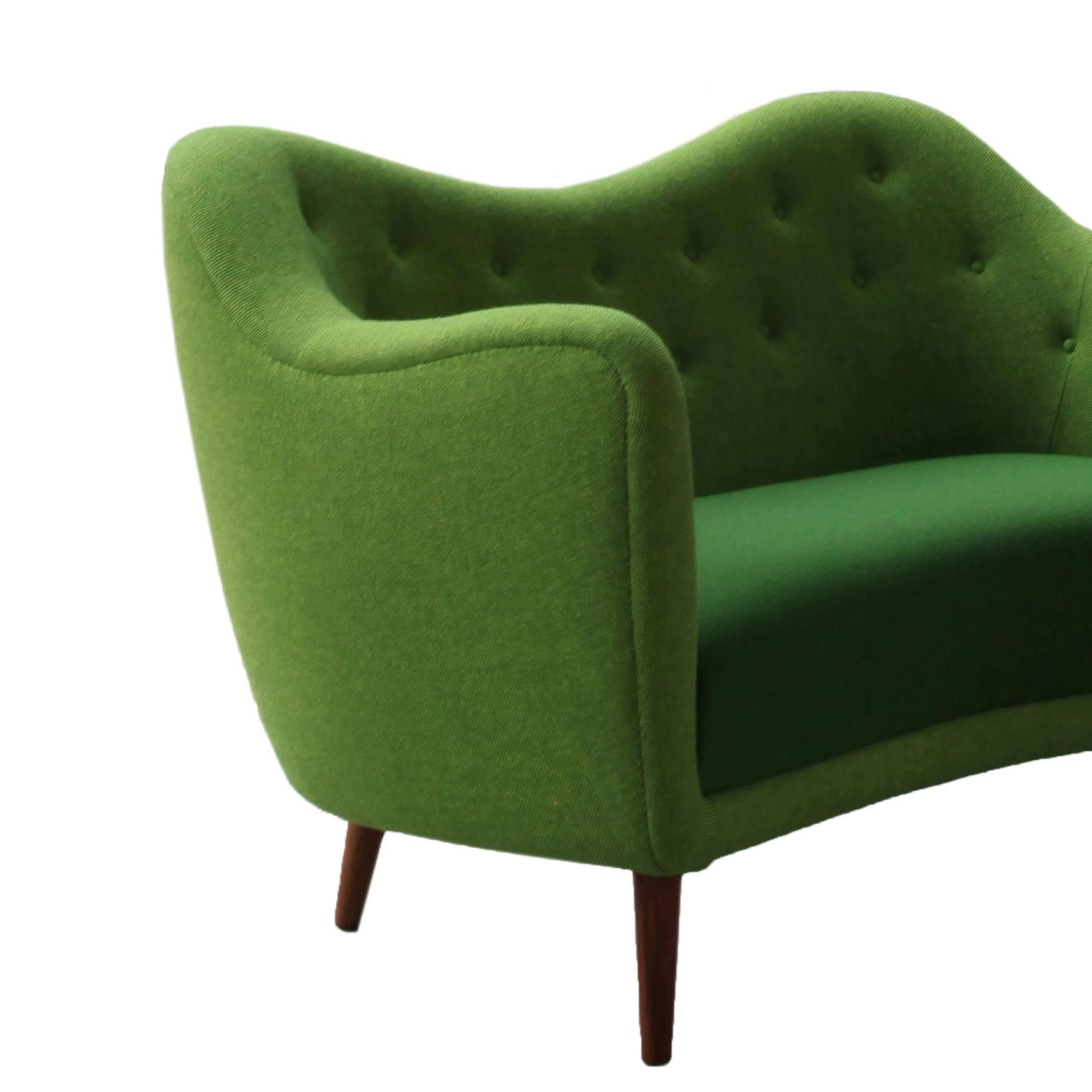 Modern Finn Juhl 46 Sofa Couch Wood and Fabric