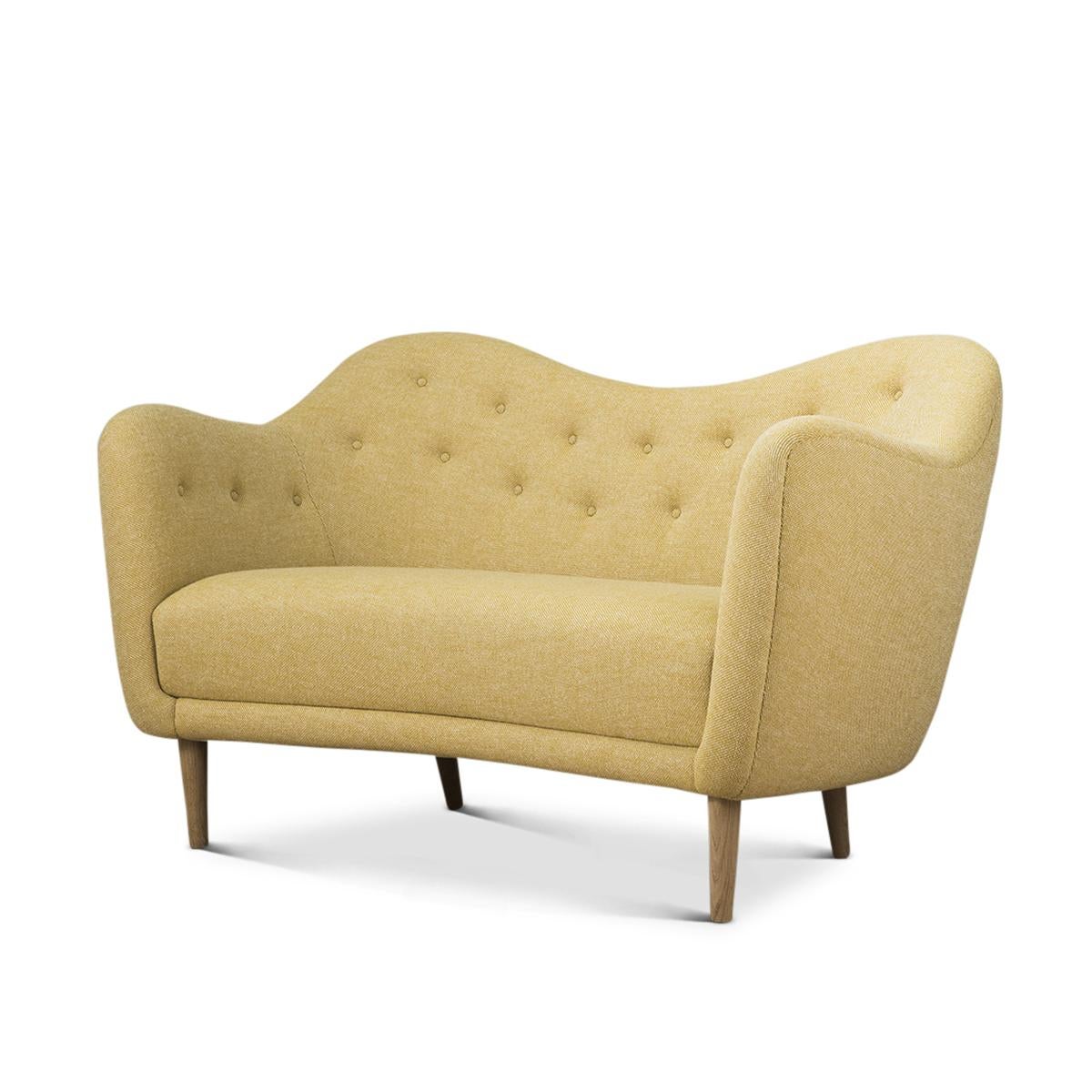 Contemporary Finn Juhl 46 Sofa Couch Wood and Fabric