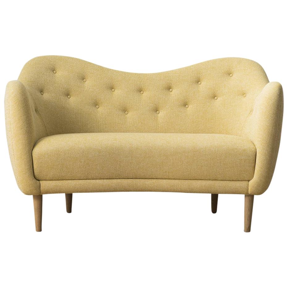 Finn Juhl Grey 46 Sofa Couch Wood and Fabric For Sale at 1stDibs