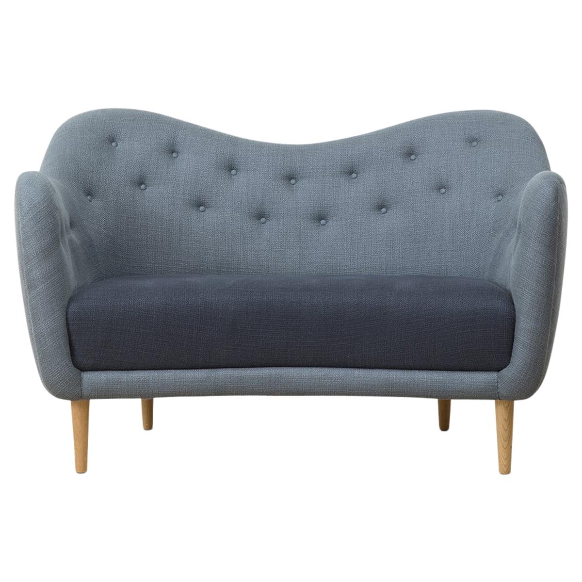 Finn Juhl Grey 46 Sofa Couch Wood and Fabric For Sale at 1stDibs