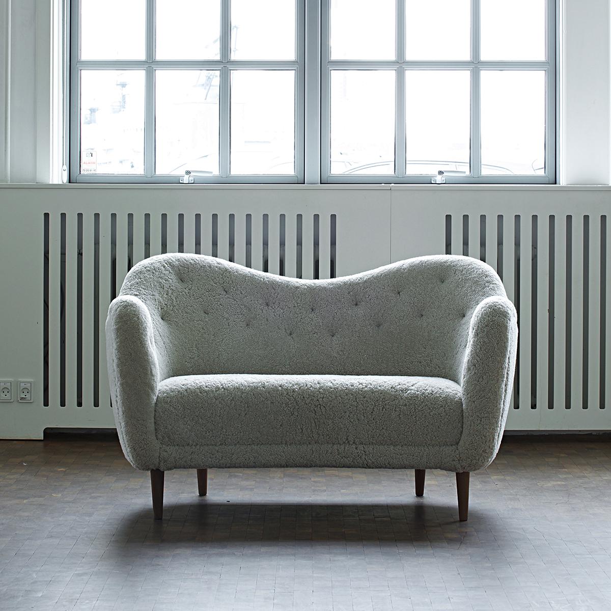 Finn Juhl 46 Sofa Couch Wood and Sheepskin 1