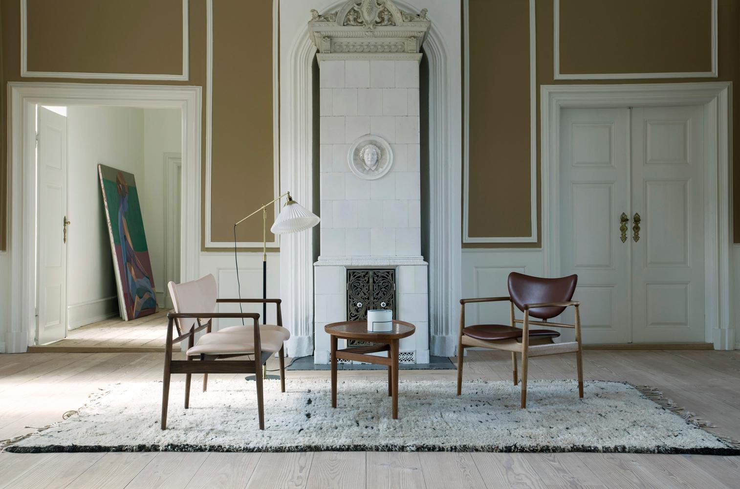 Danish Finn Juhl 48 Chair, Wood and Leather