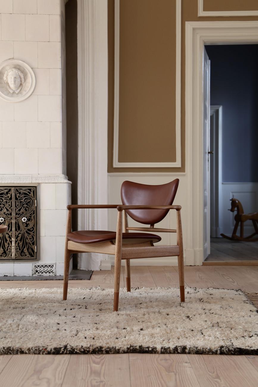 Finn Juhl 48 Chair, Wood and Leather 3