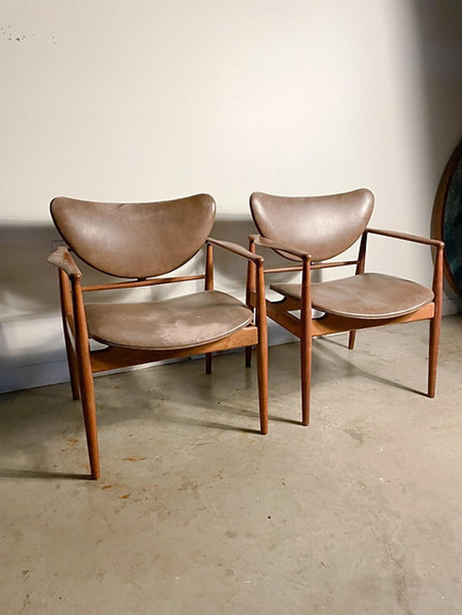 20th Century Finn Juhl 48 Chairs by Baker in Walnut