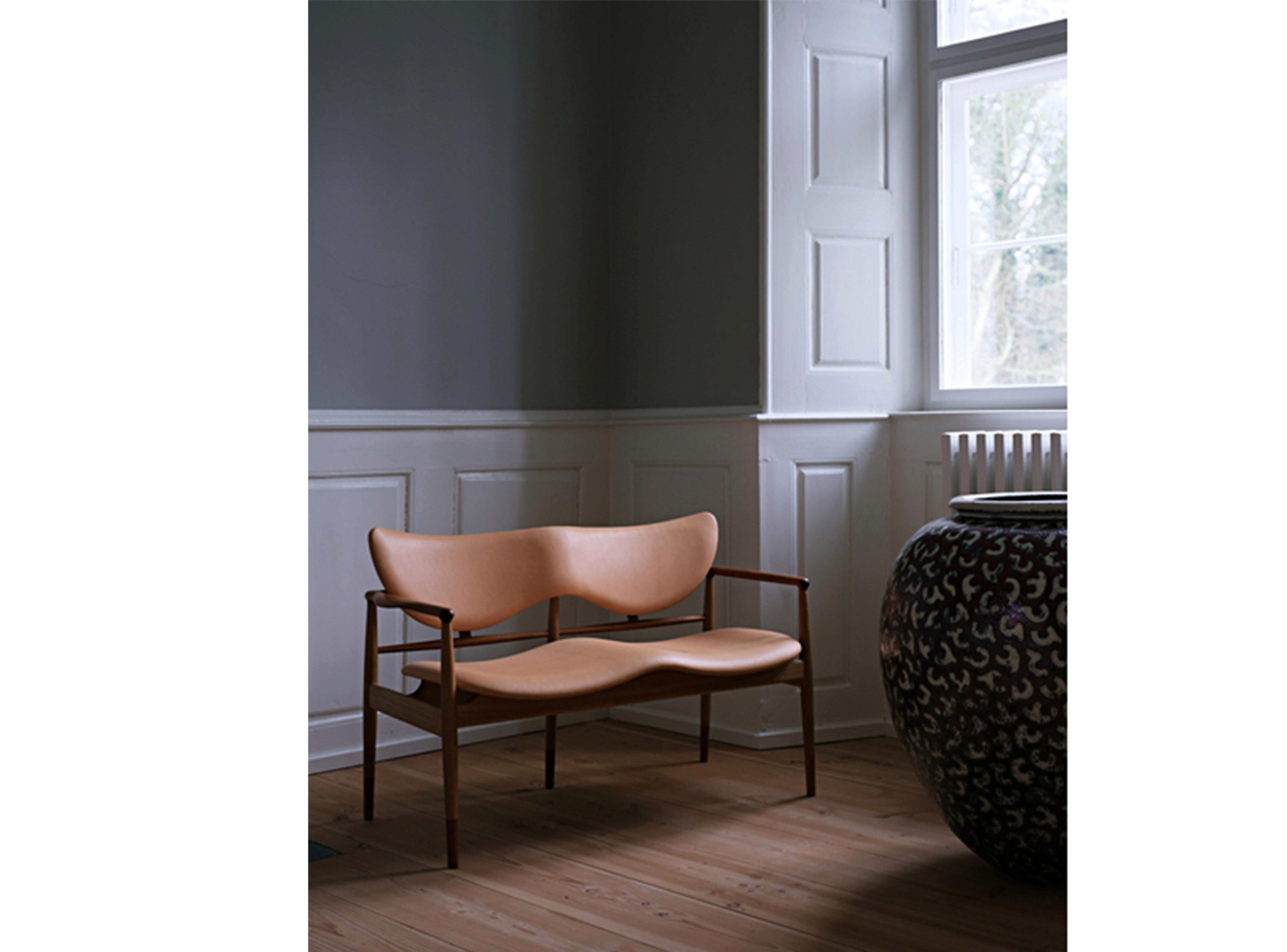 Finn Juhl 48 Sofa Bench Wood and Leather Iconic Danish Modern Design 2
