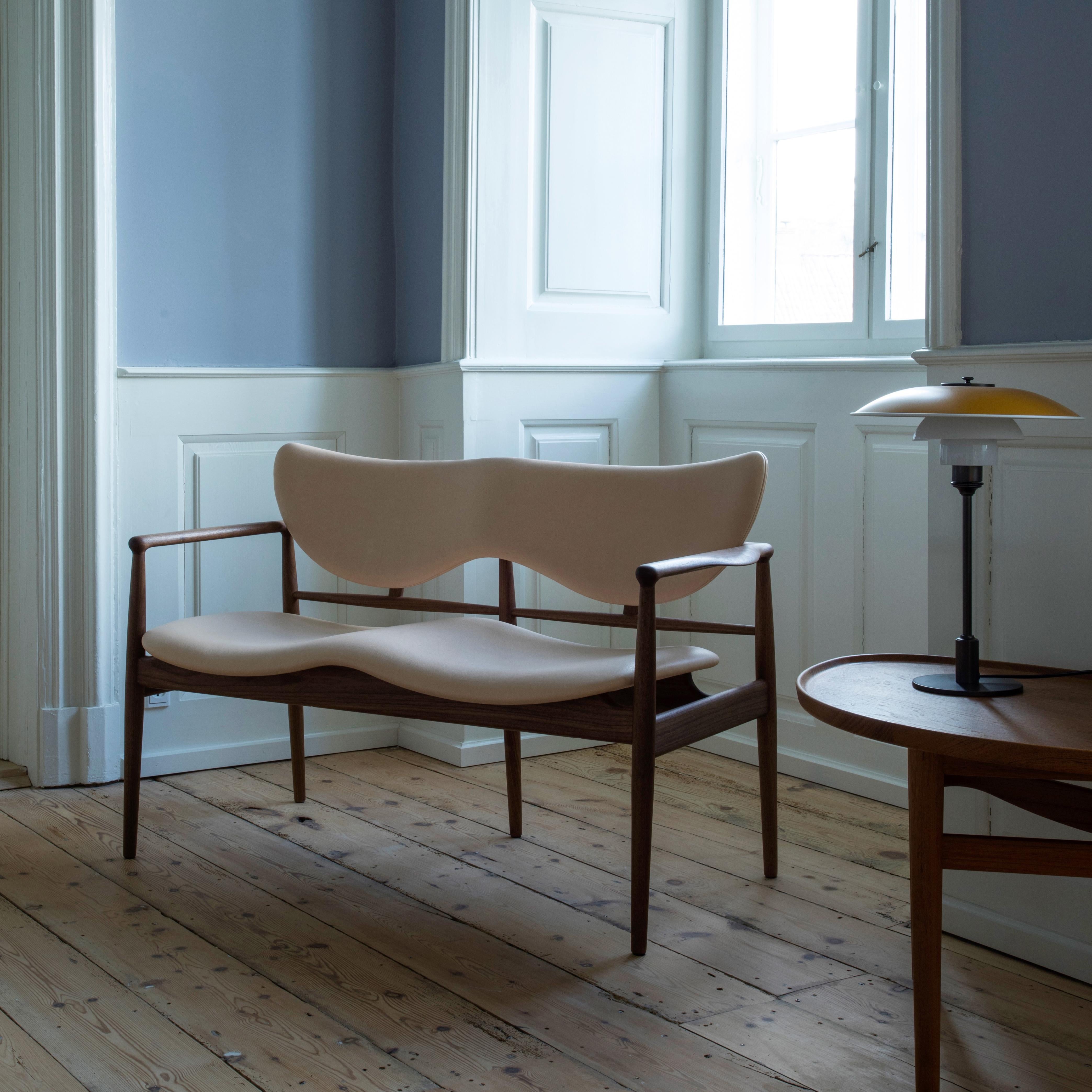 Finn Juhl 48 Sofa Bench Wood and Leather Iconic Danish Modern Design 3