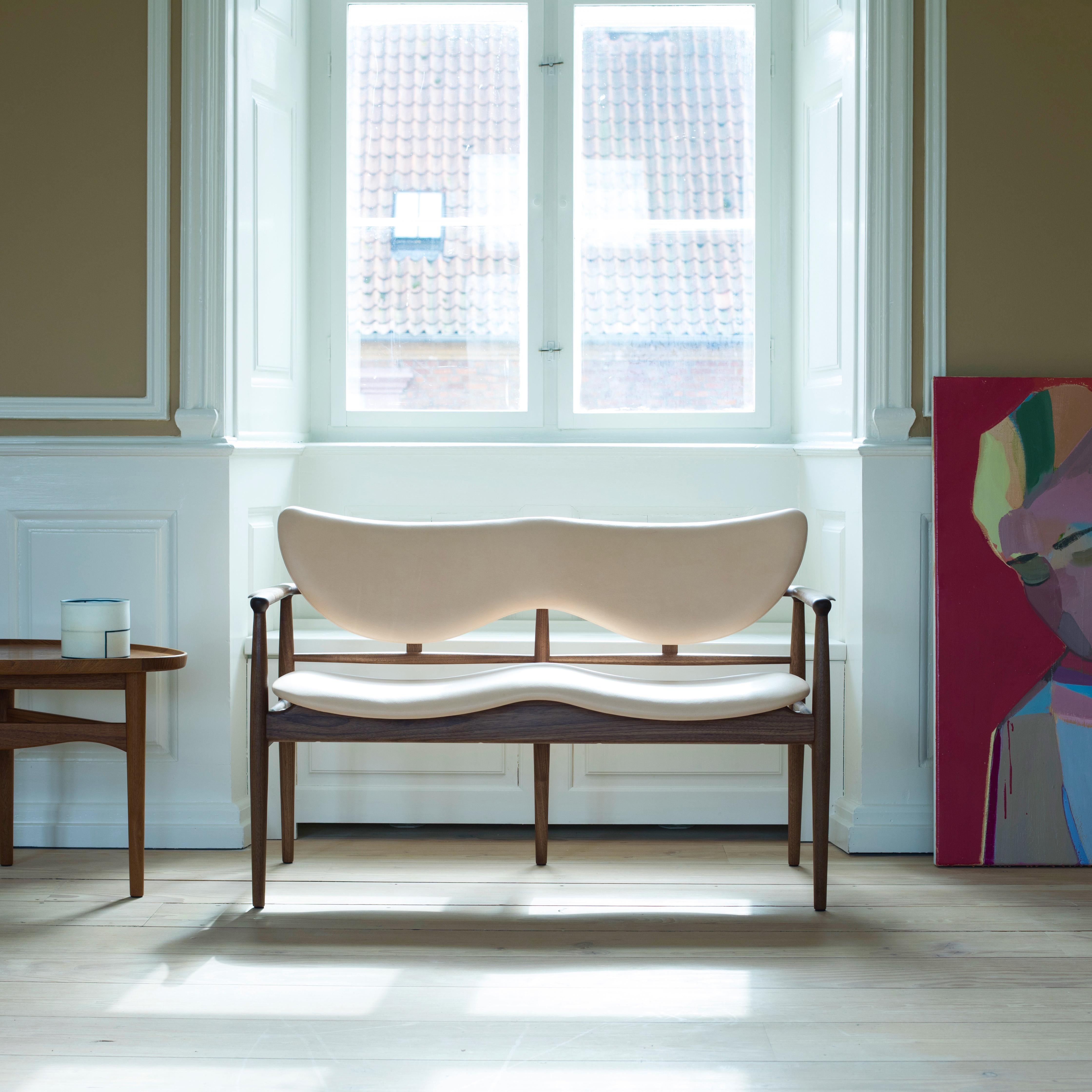 Finn Juhl 48 Sofa Bench Wood and Leather Iconic Danish Modern Design 5