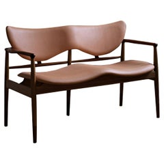 Finn Juhl 48 Sofa Bench Wood and Leather Iconic Danish Modern Design