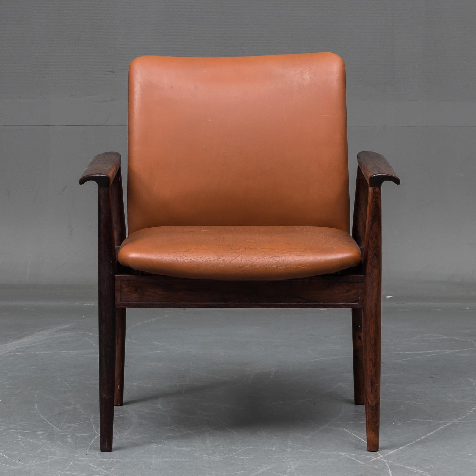 Fauteuil Finn Juhl 209 Diplomat, début des années 1960 État moyen - En vente à Vienna, AT