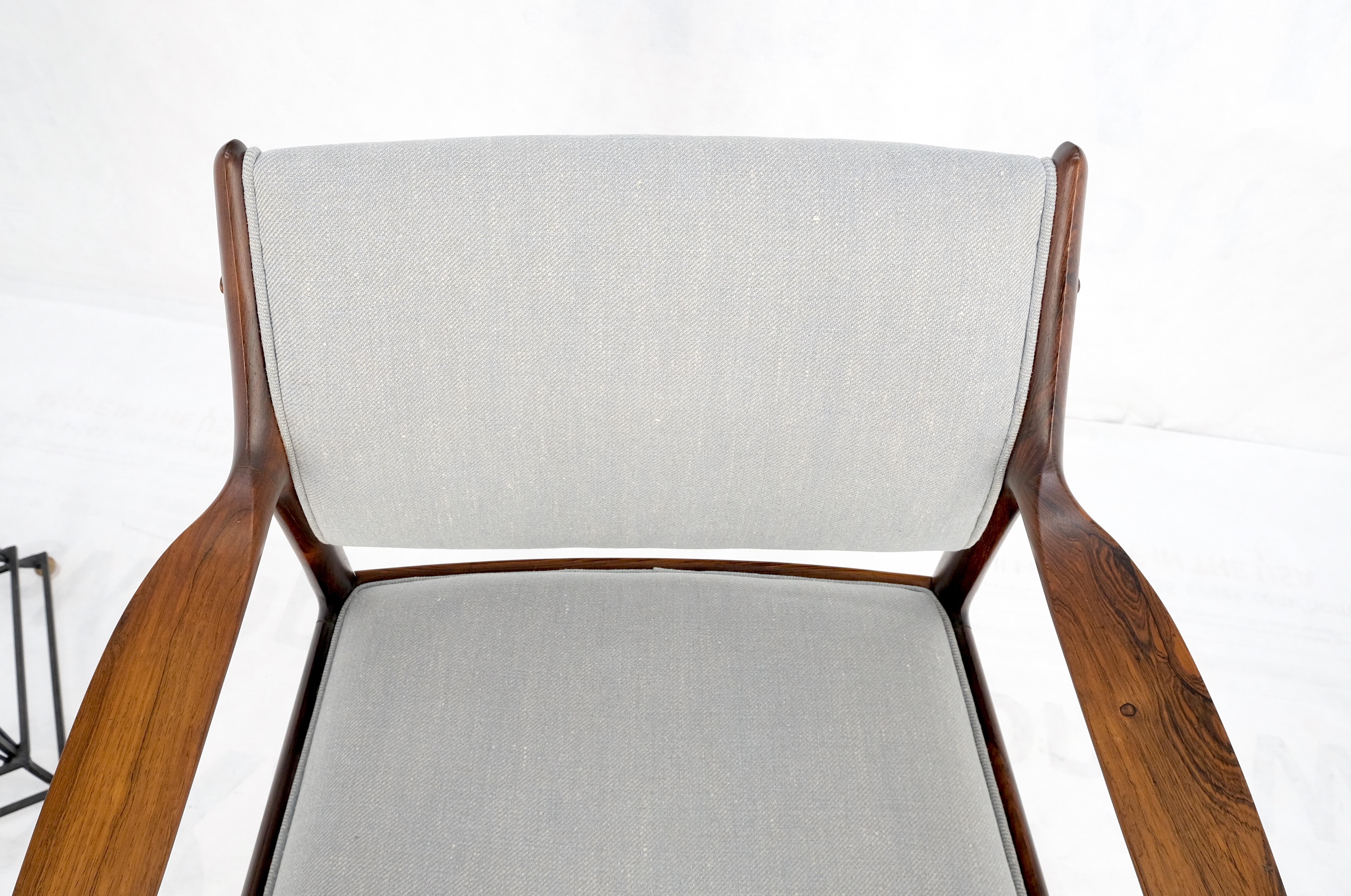 Finn Juhl Attributed Heavy Solid Rosewood Arm Desk Chair New Upholstery Mint! For Sale 7