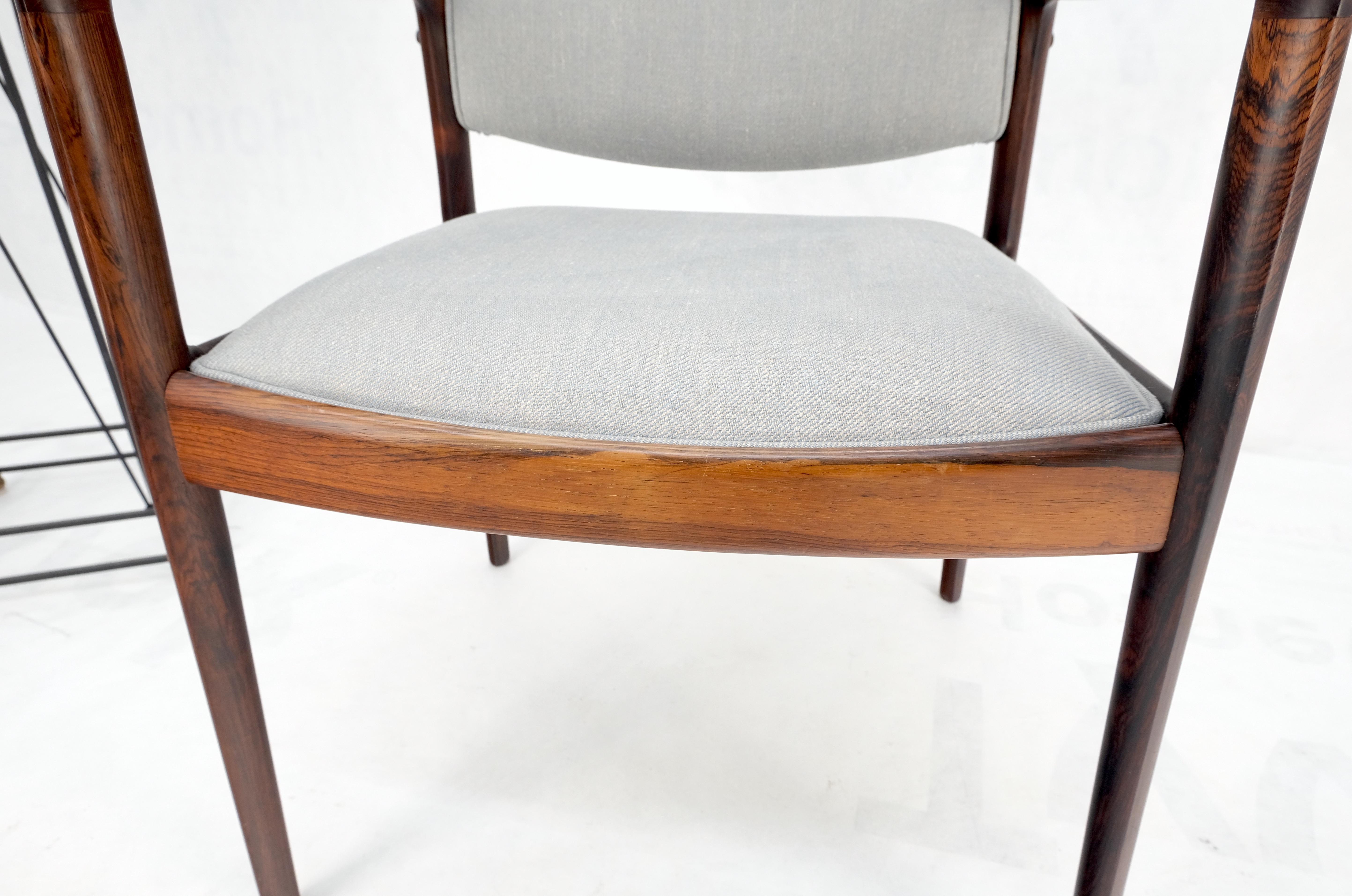 Finn Juhl Attributed Heavy Solid Rosewood Arm Desk Chair New Upholstery Mint! For Sale 8