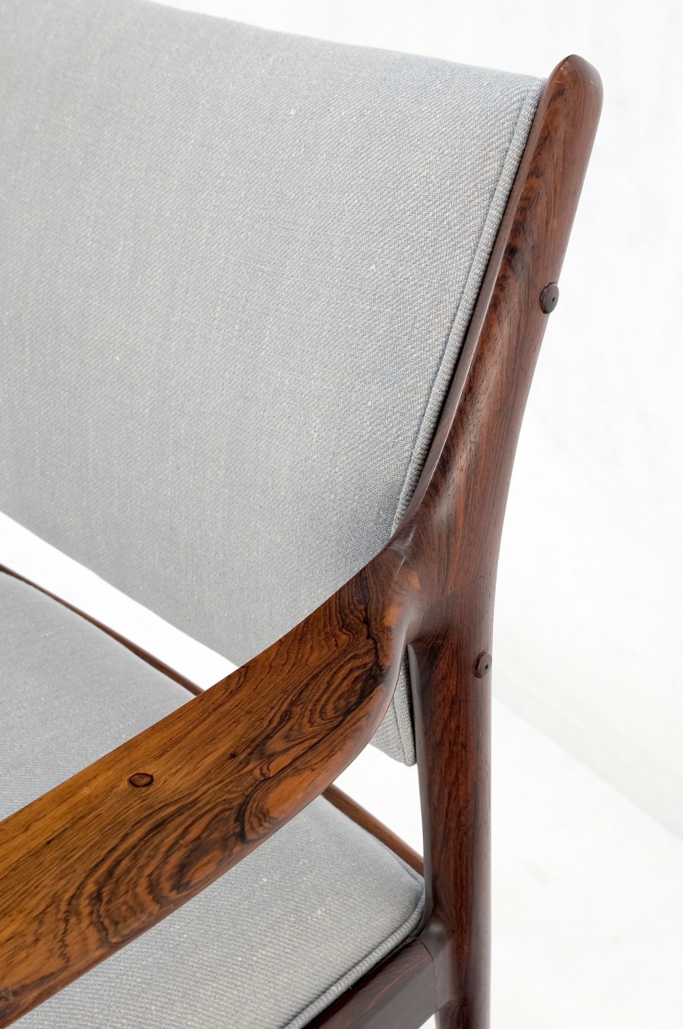 Finn Juhl Attributed Heavy Solid Rosewood Arm Desk Chair New Upholstery Mint! In Good Condition For Sale In Rockaway, NJ
