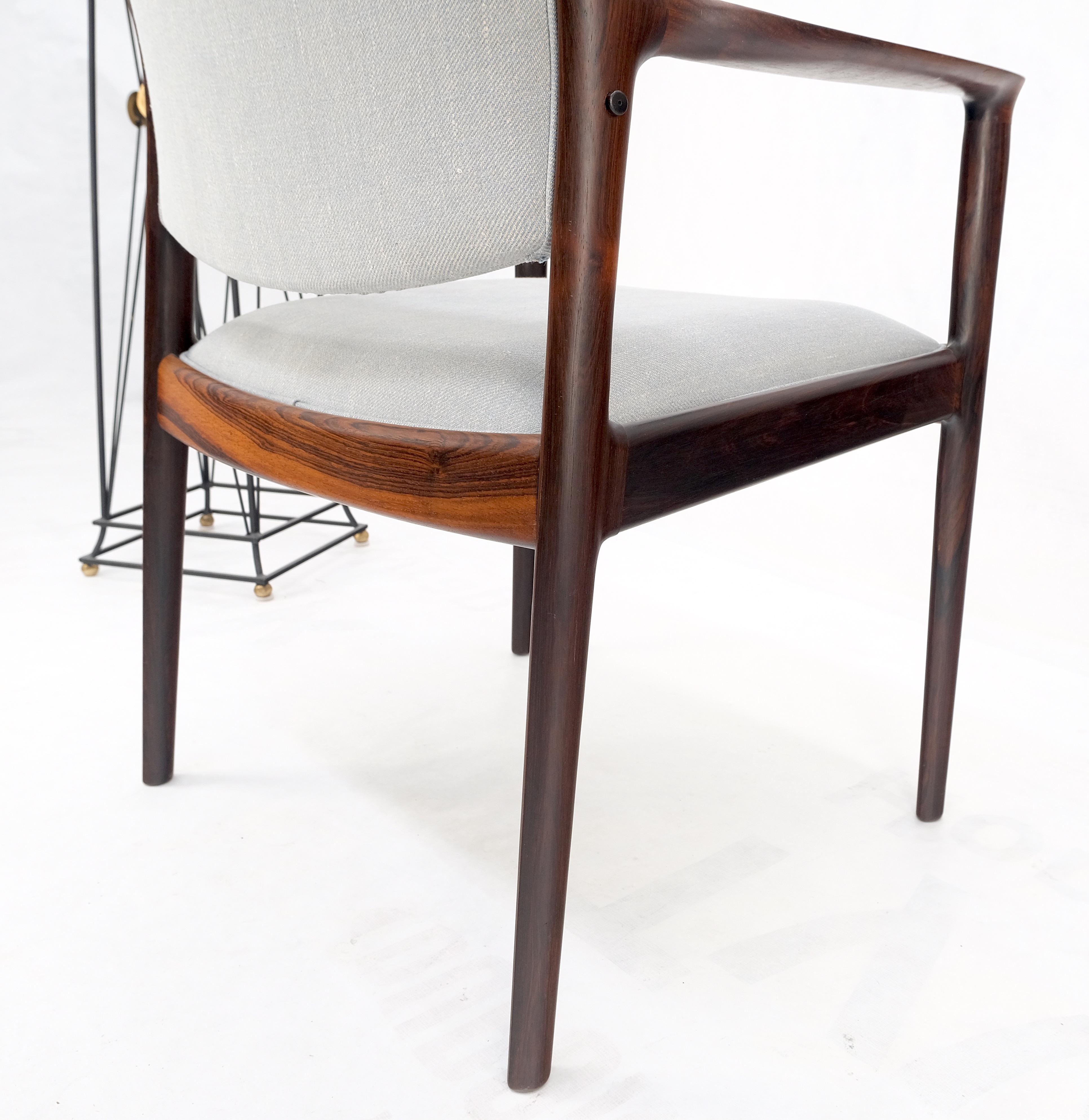 Finn Juhl Attributed Heavy Solid Rosewood Arm Desk Chair New Upholstery Mint! For Sale 1