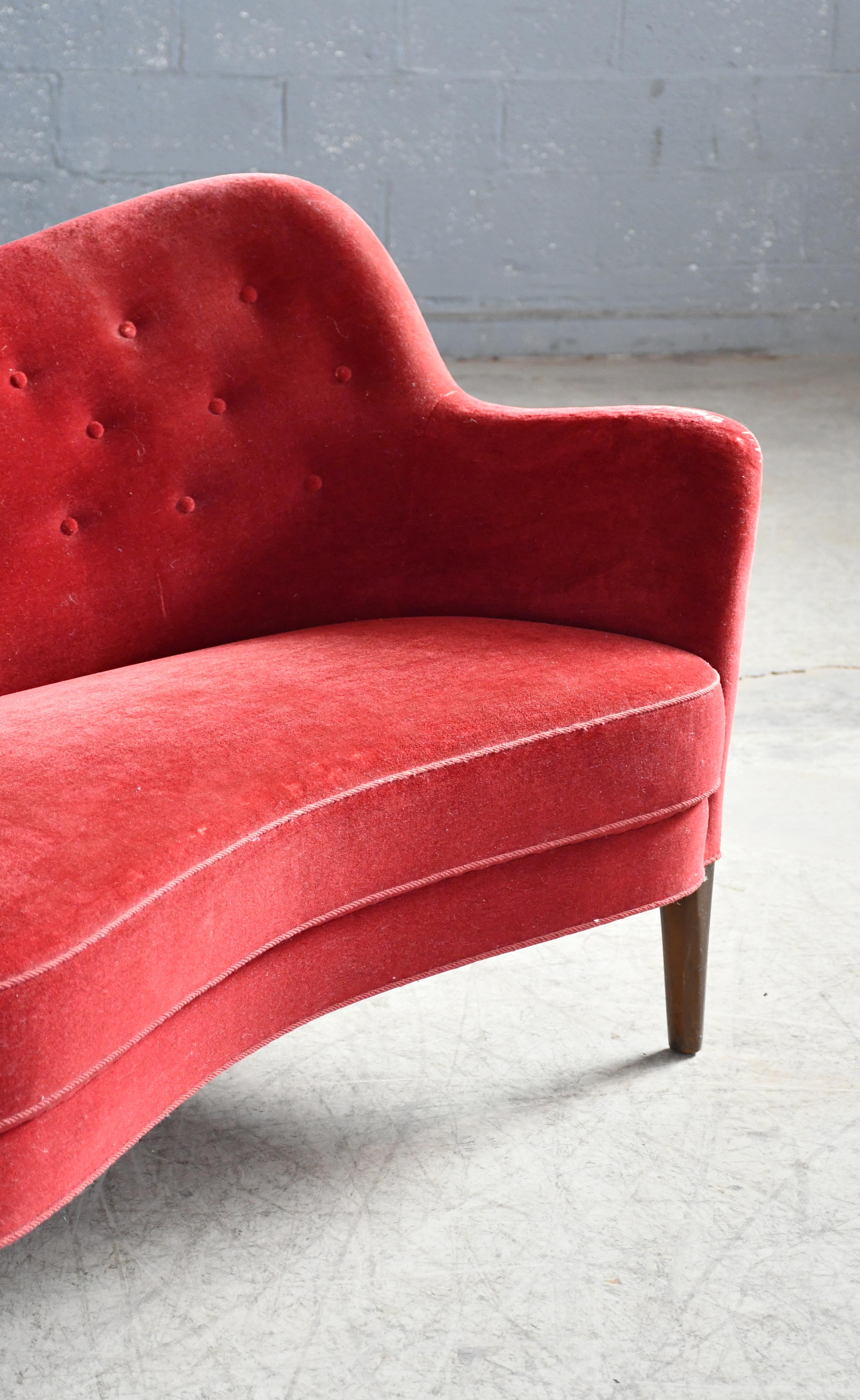 Loveseat danés atribuido a Finn Juhl Modelo 188 por Slagelse Mobelvaerk, años 50 DN Danés en venta