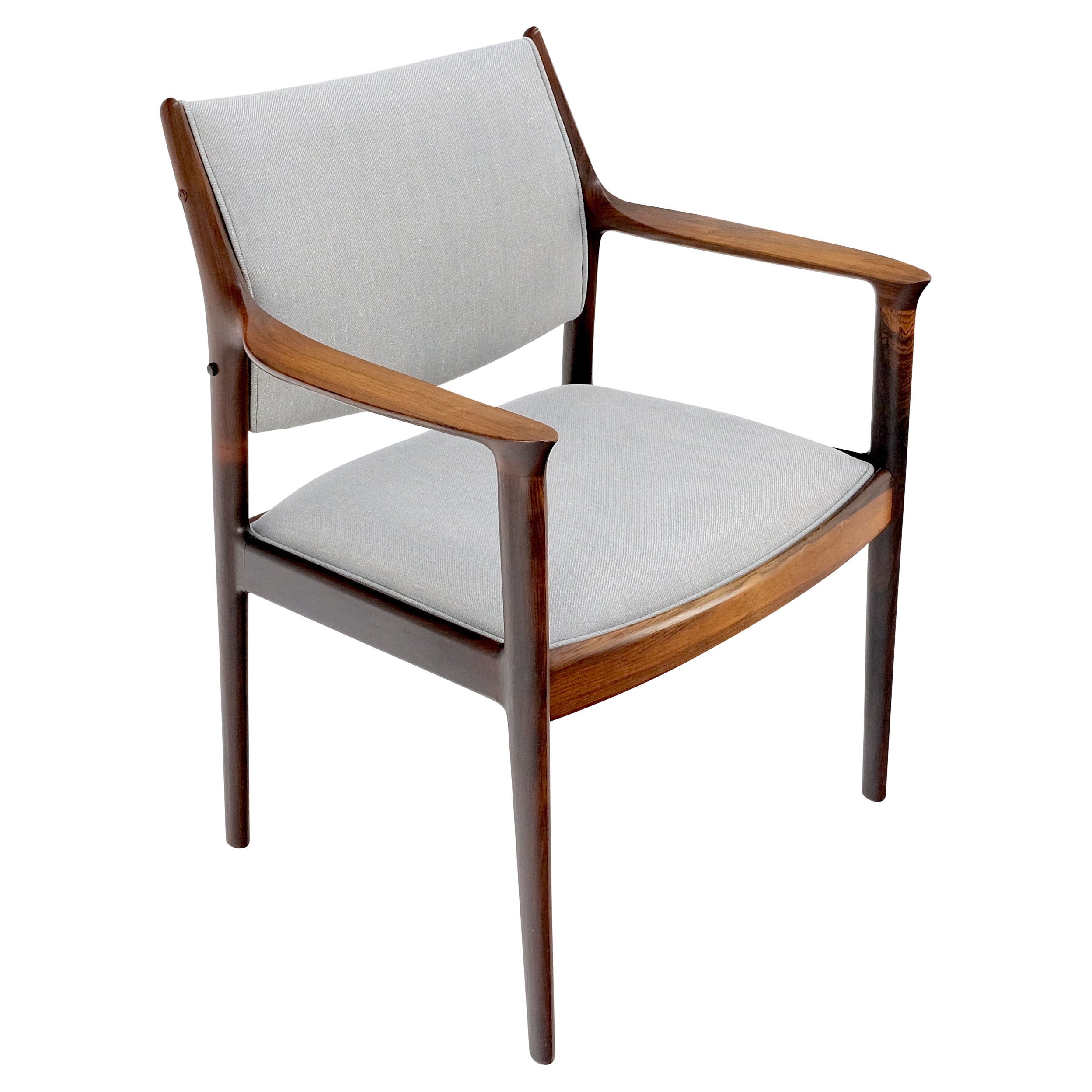 ¡Finn Juhl Atribuido Silla de escritorio con brazo de palisandro macizo Nuevo tapizado Menta! en venta