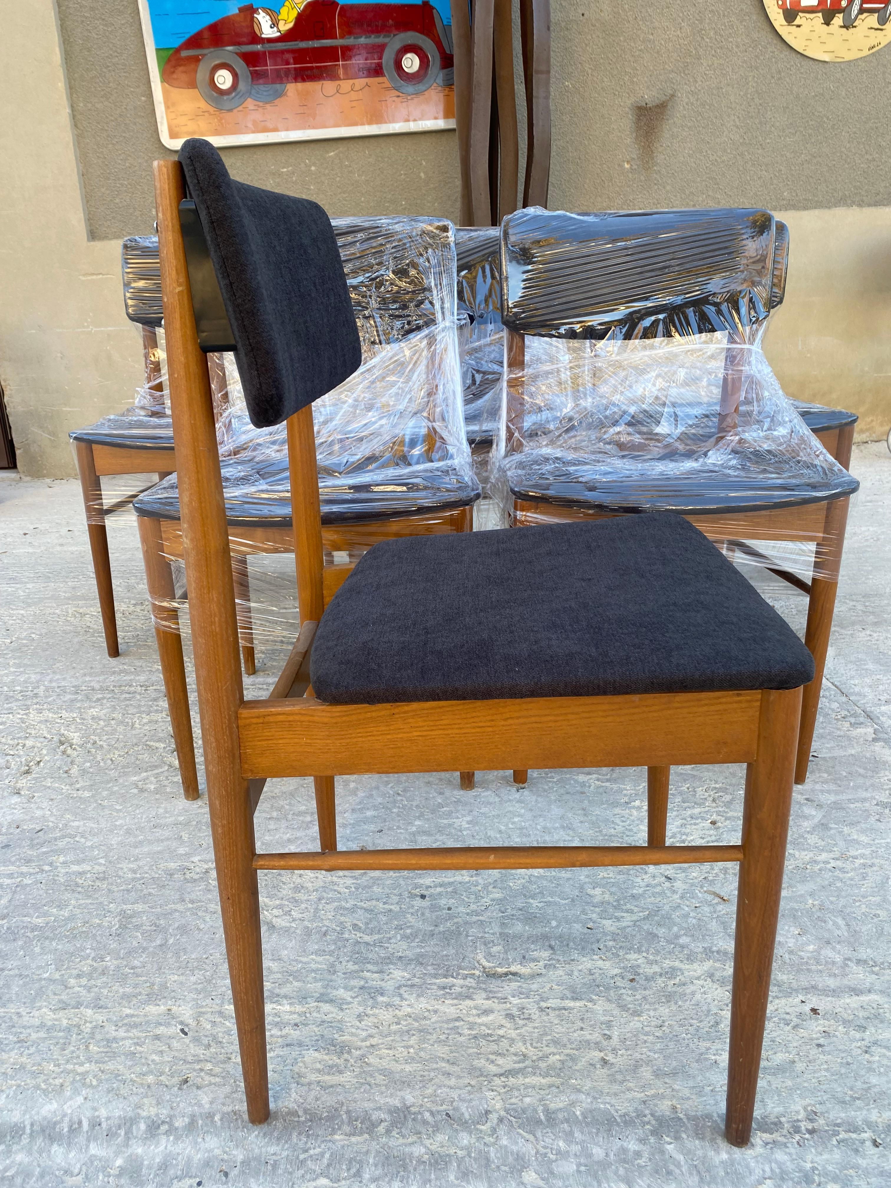 Tessuto Finn Juhls (attribuito a) Design danese 6 sedie Mogano in vendita