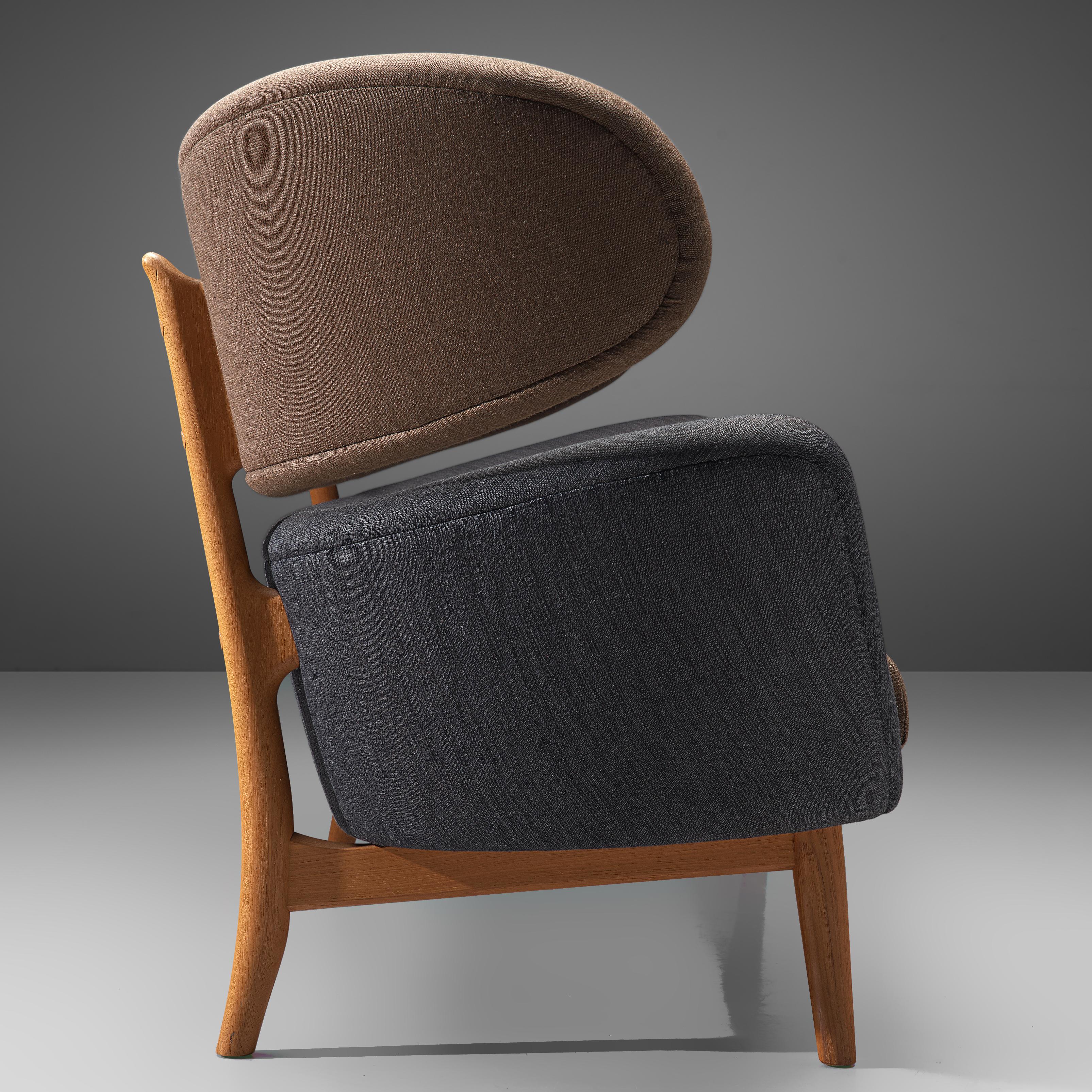 Finn Juhl 'Baker' Sofa in Oak and Black/Brown Fabric 1