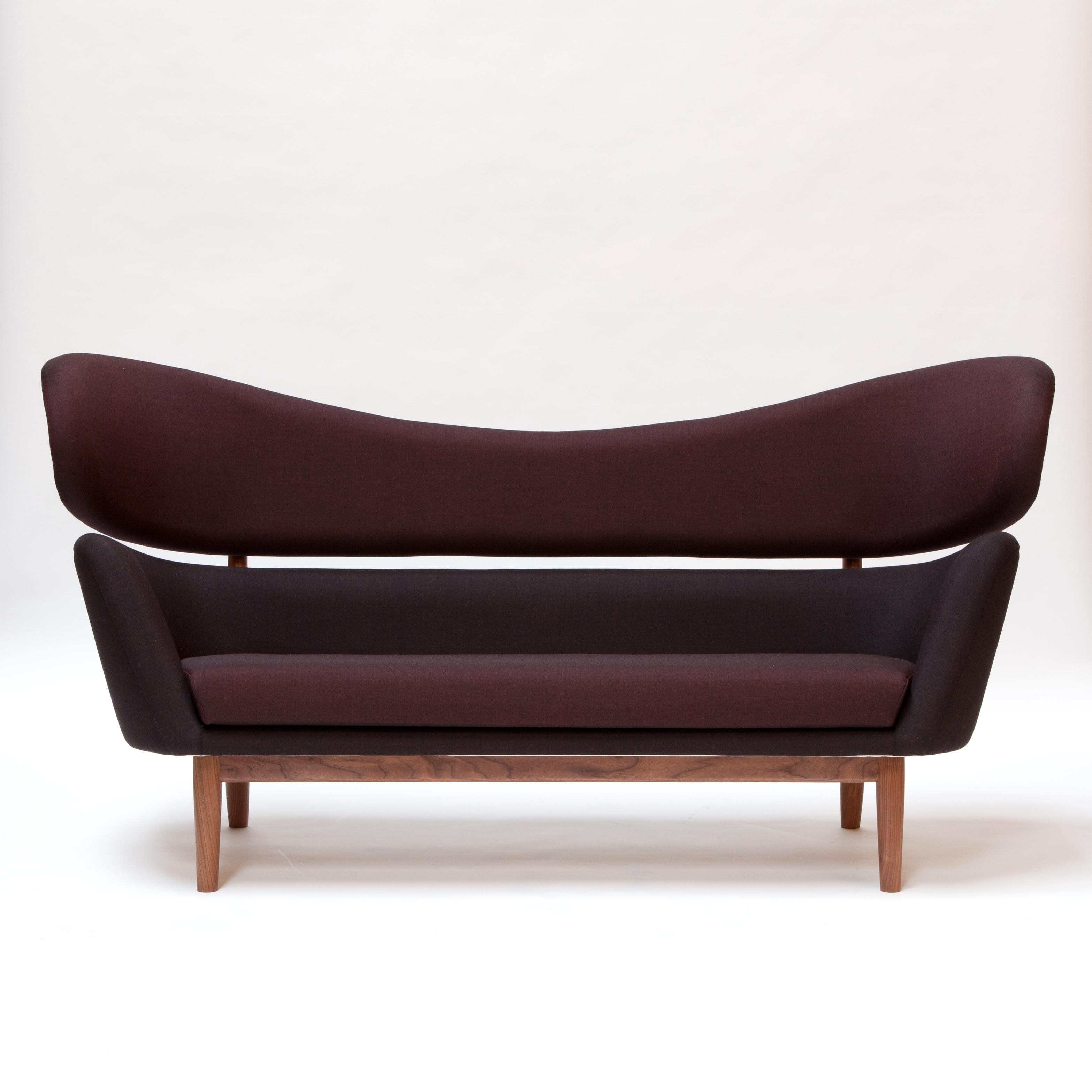 Modern Finn Juhl Baker Sofa Wood and Fabric
