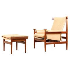 Chaise Finn "Juhl Bwana" avec Ottoman pour France & Son