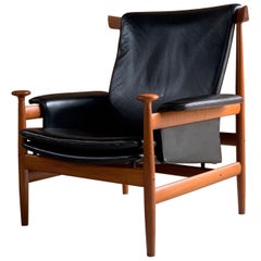 Finn Juhl "Bwana" Teak 
Leather Lounge Armchair  Model 152 by France 
Son