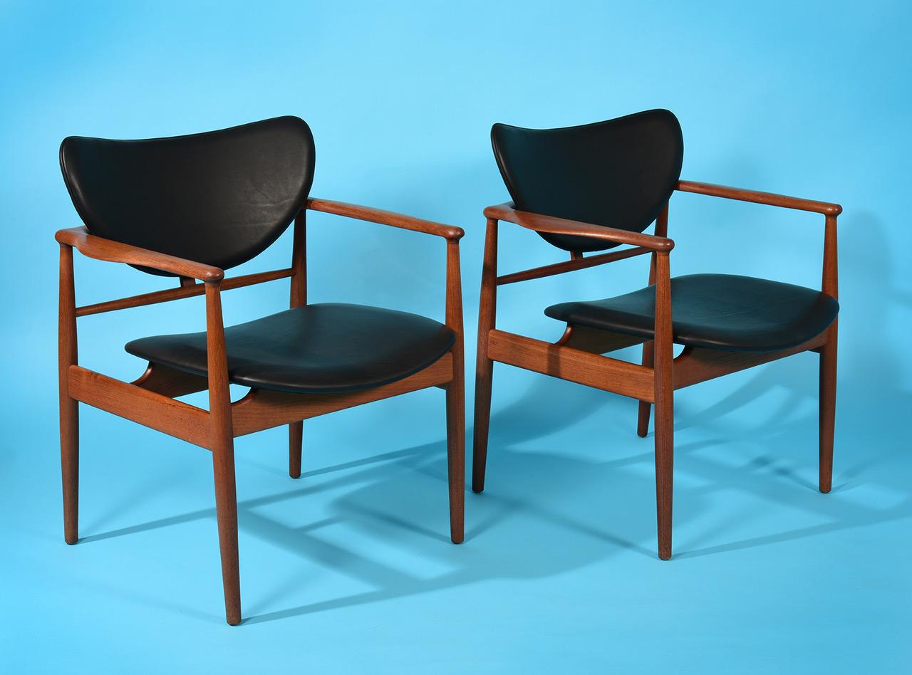 Finn Juhl by Niels Vodder, Pair of Armchairs, Model NV48 8