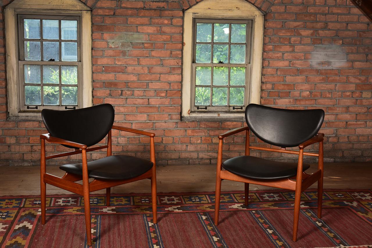Finn Juhl by Niels Vodder, Pair of Armchairs, Model NV48 1