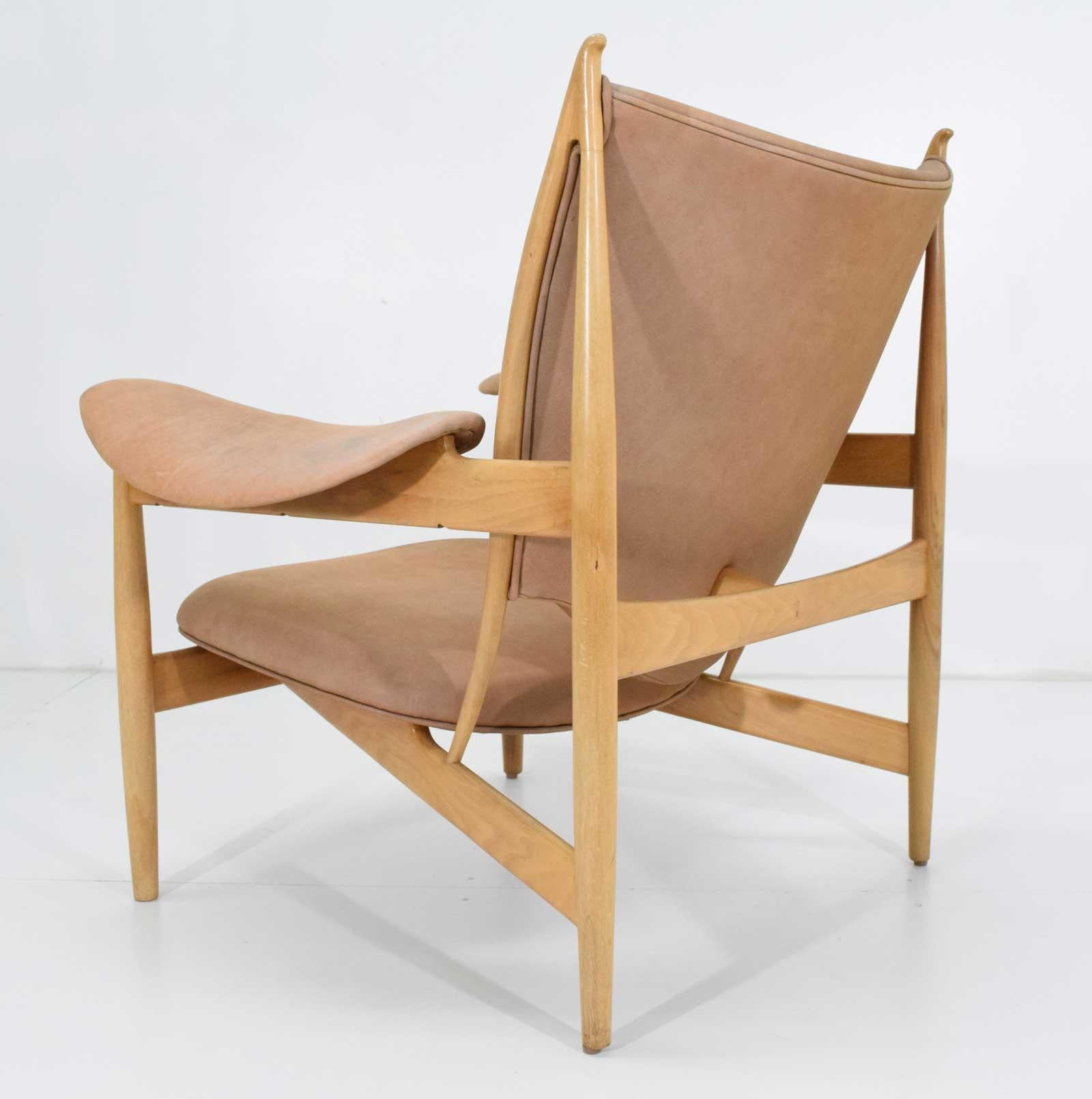 Mid-Century Modern Finn Juhl Chieftain Chair and Ottoman by Baker