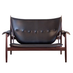 Finn Juhl Chieftain Sofa Couch Rosewood Elegance Black Leather