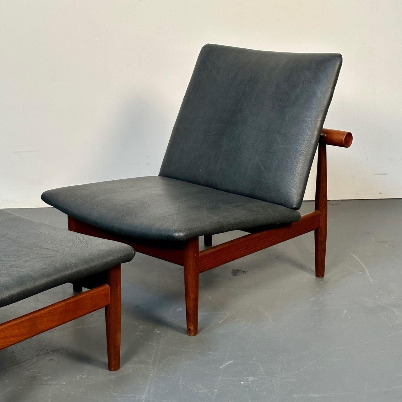 Finn Juhl Danish Mid-Century Modern Japan Lounge Chair and Ottoman, Daverkosen For Sale 4