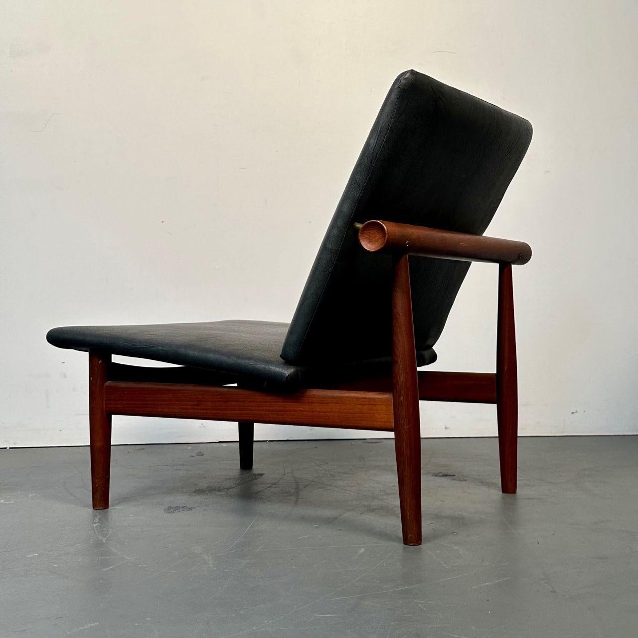Finn Juhl Danish Mid-Century Modern Japan Lounge Chair and Ottoman, Daverkosen For Sale 5