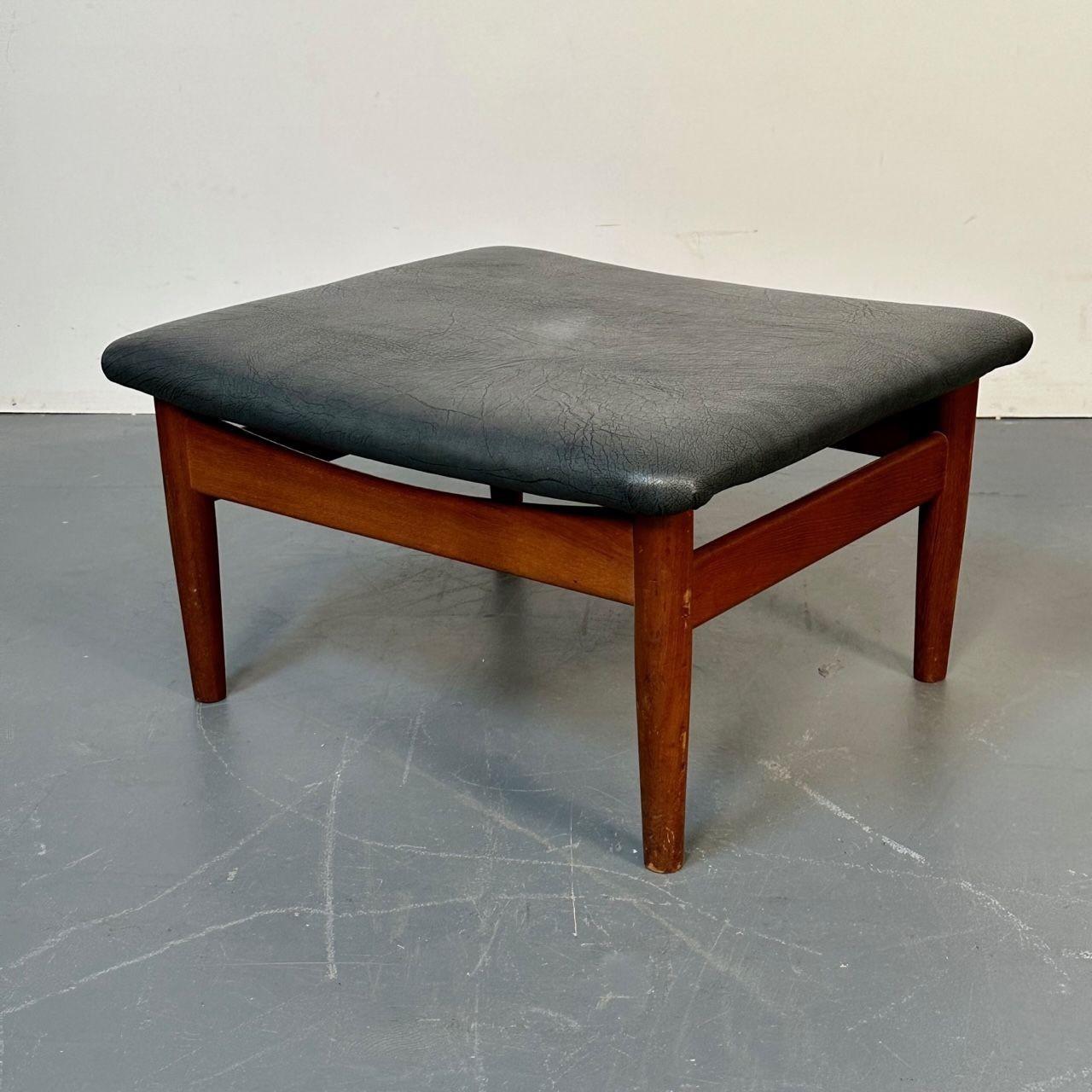 Finn Juhl Danish Mid-Century Modern Japan Lounge Chair and Ottoman, Daverkosen For Sale 14