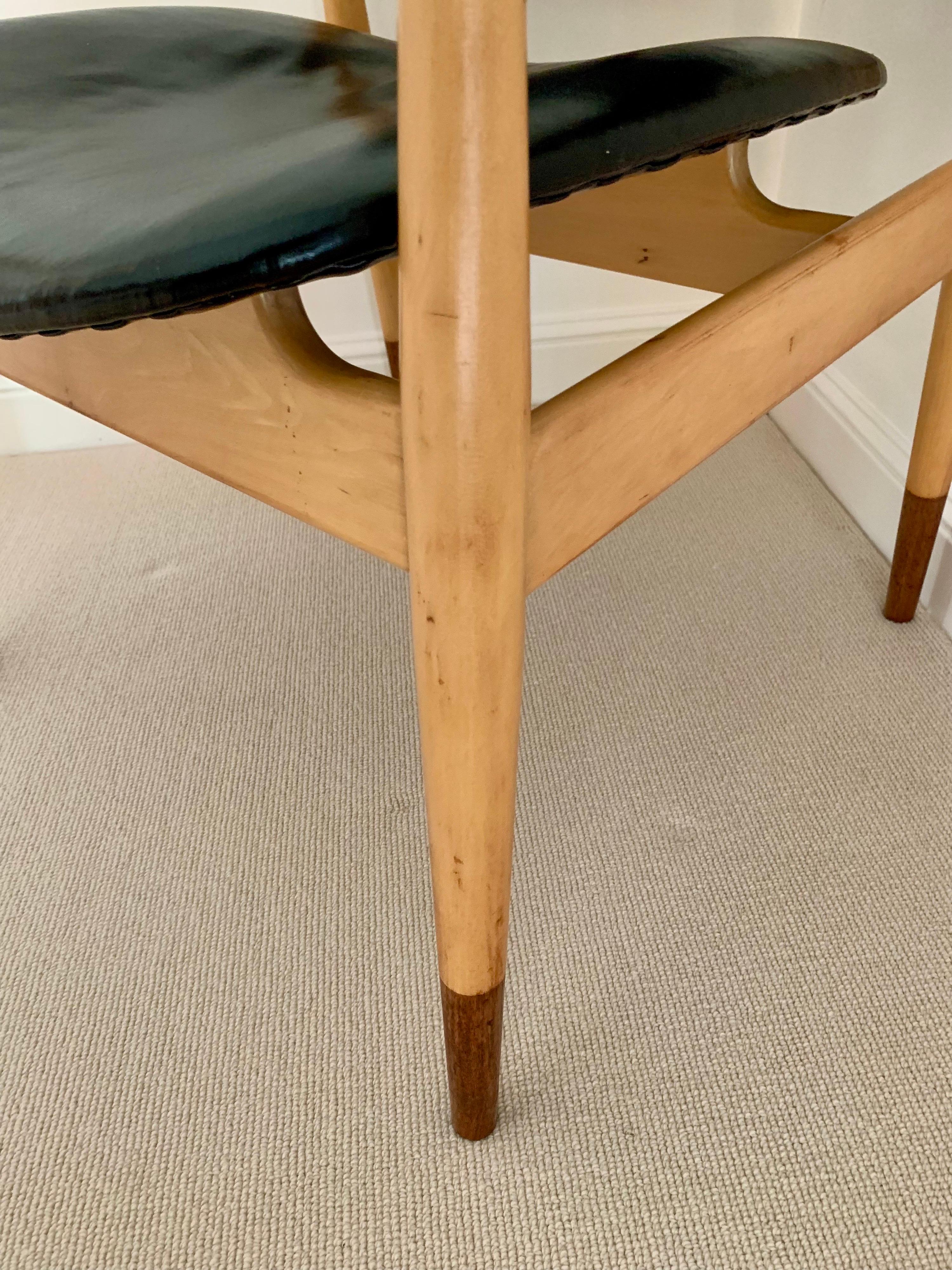 Finn Juhl Danish Mid-Century Modern Rare Maple, Walnut #48 Chair Niels Vodder 3