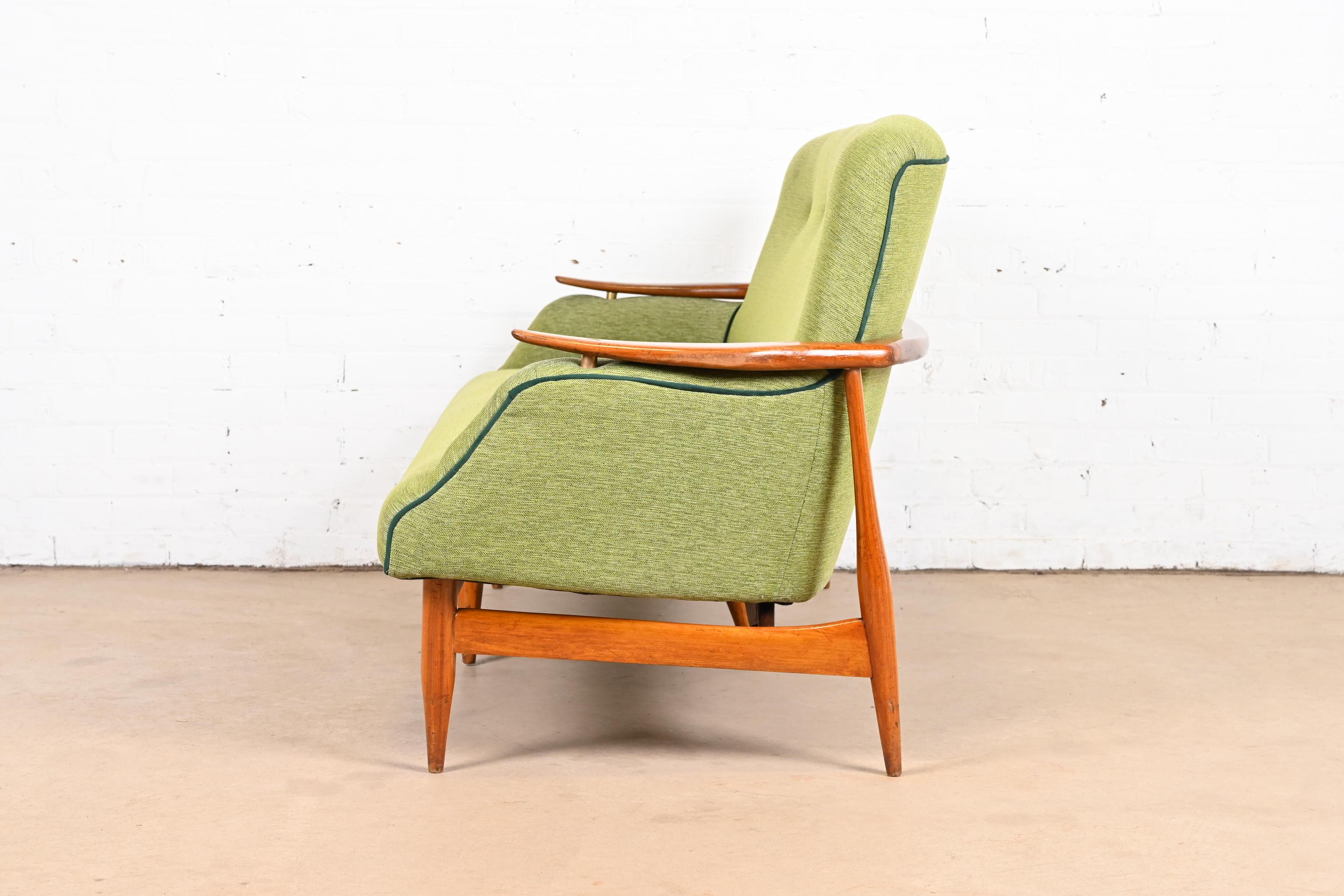 Finn Juhl Danish Modern Upholstered Sculpted Teak Sofa, 1950s For Sale 4