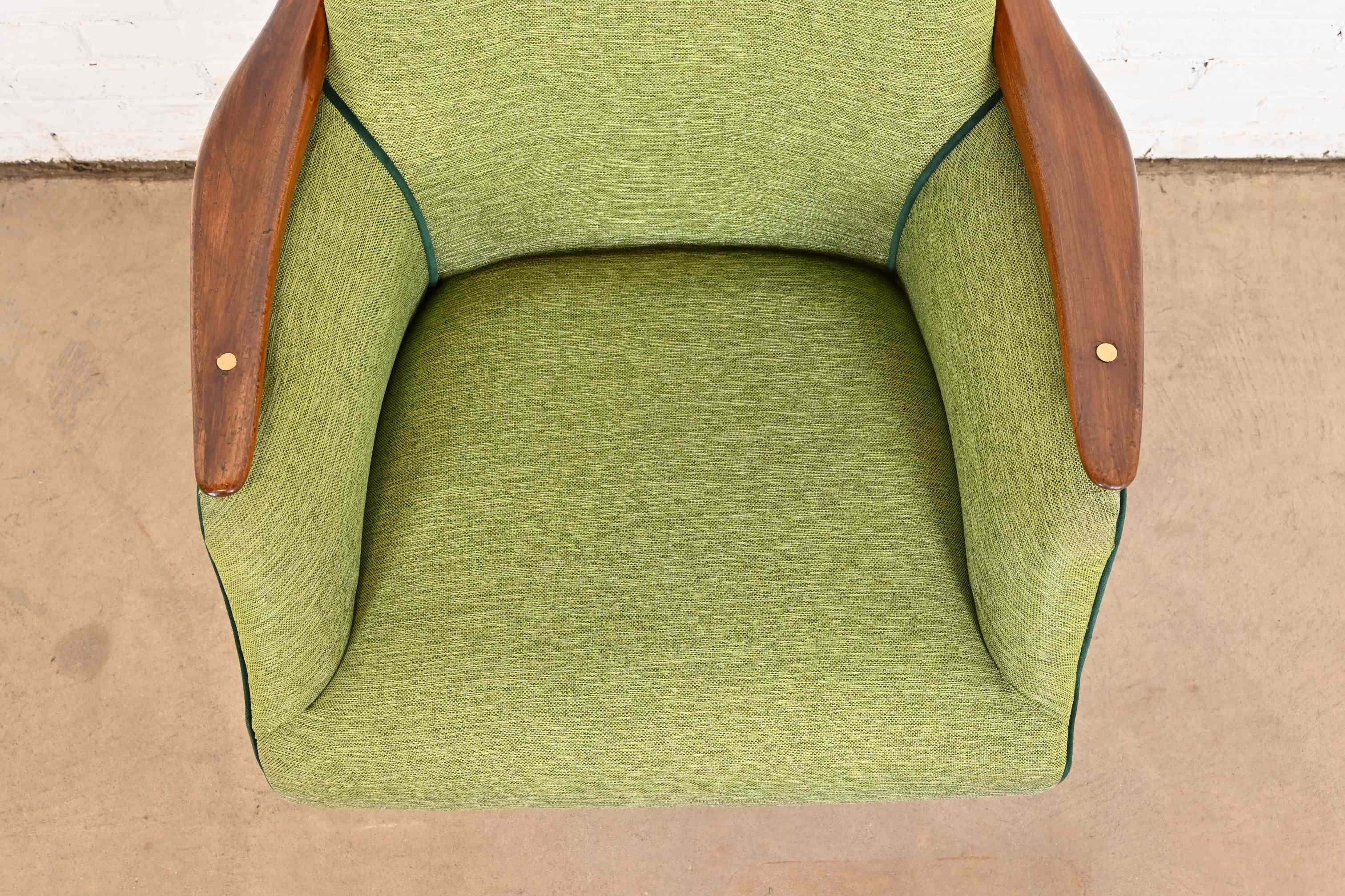 Finn Juhl Danish Modern Upholstered Teak Lounge Chairs, Pair For Sale 5