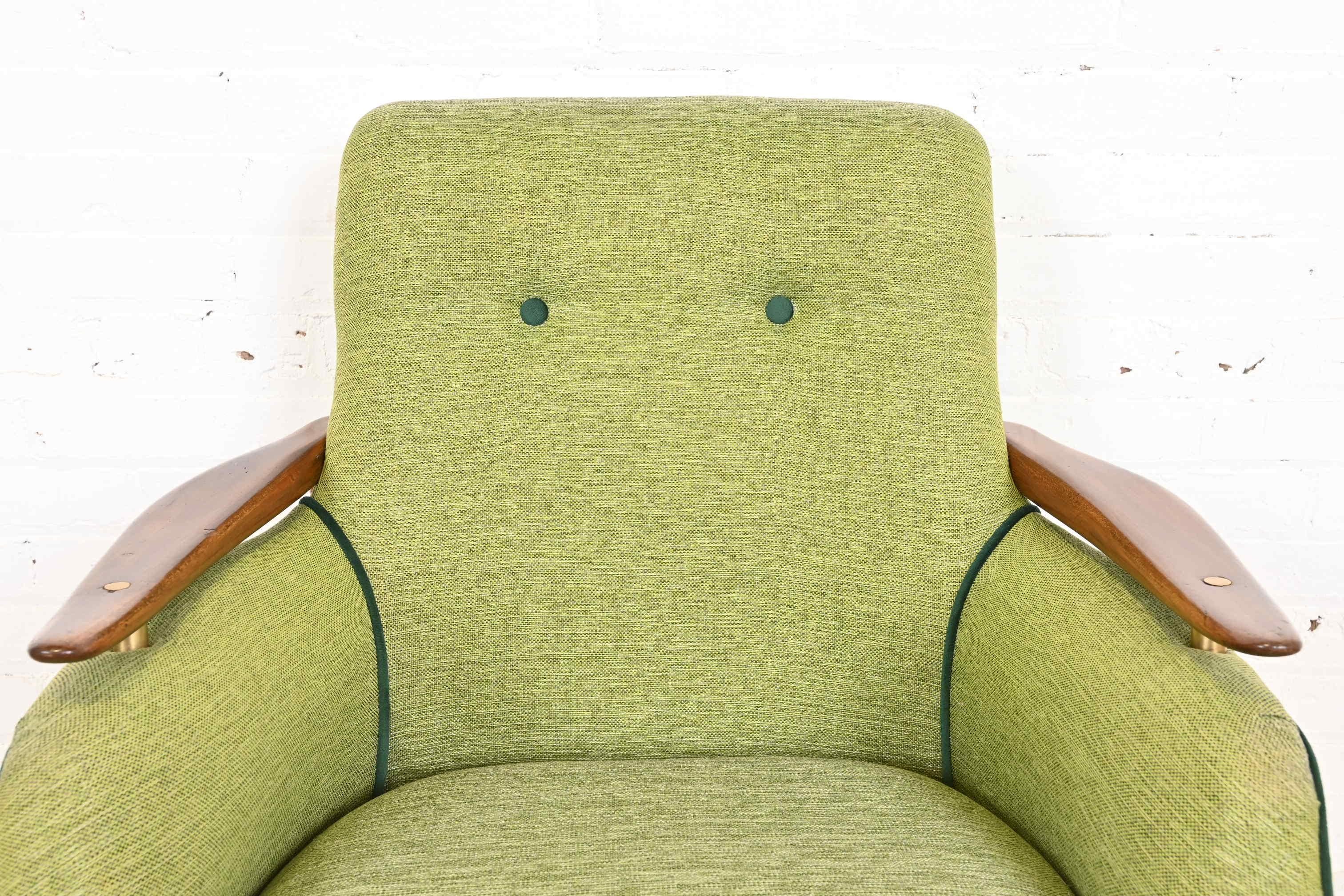 Finn Juhl Danish Modern Upholstered Teak Lounge Chairs, Pair For Sale 6