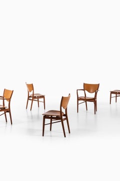 Finn Juhl Dining Chairs Model Bo-63 & Bo-72 by Bovirke in Denmark
