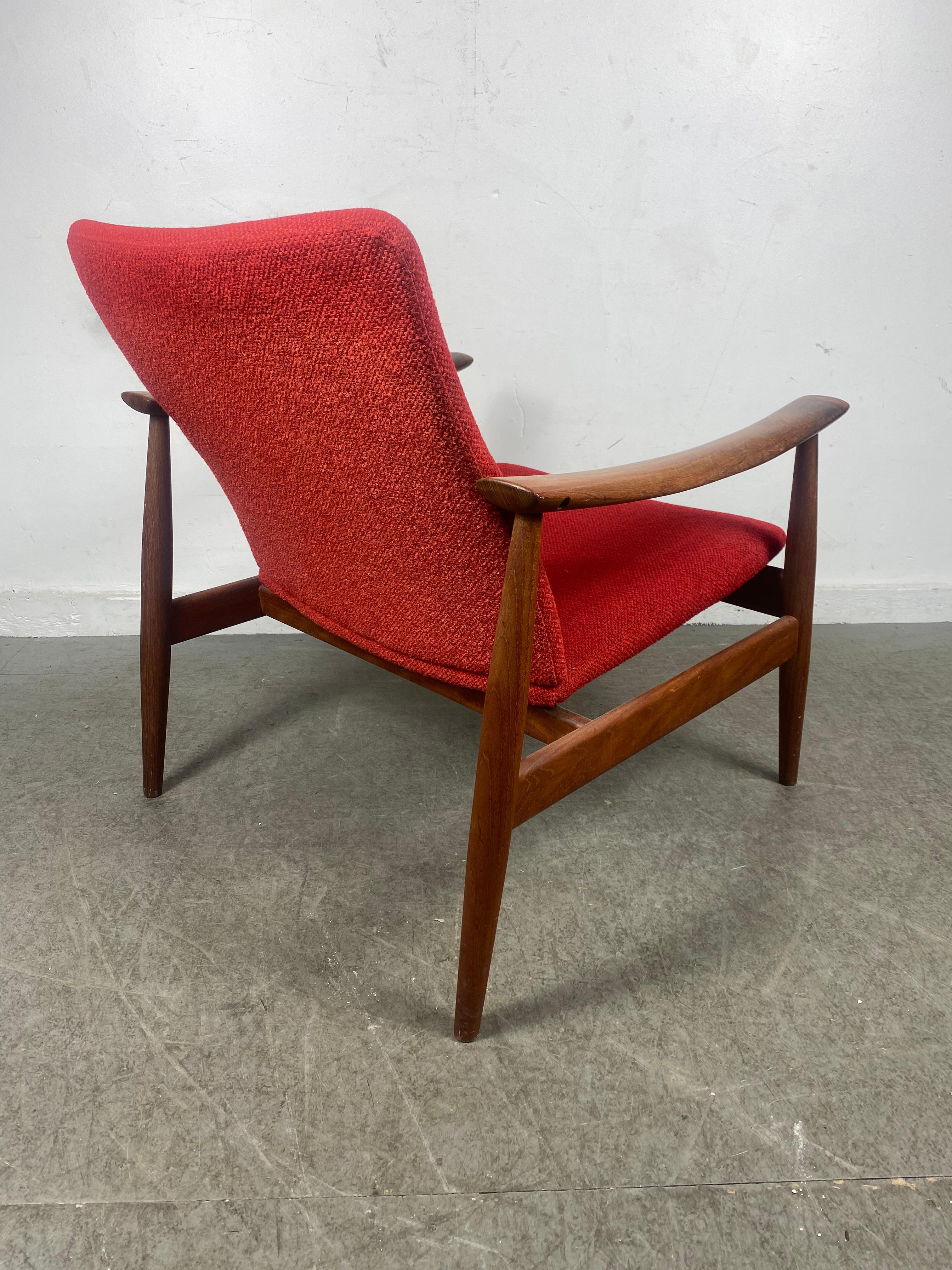 Danish Finn Juhl Easy Chair Model 138 Produced by France & Son in Denmark For Sale
