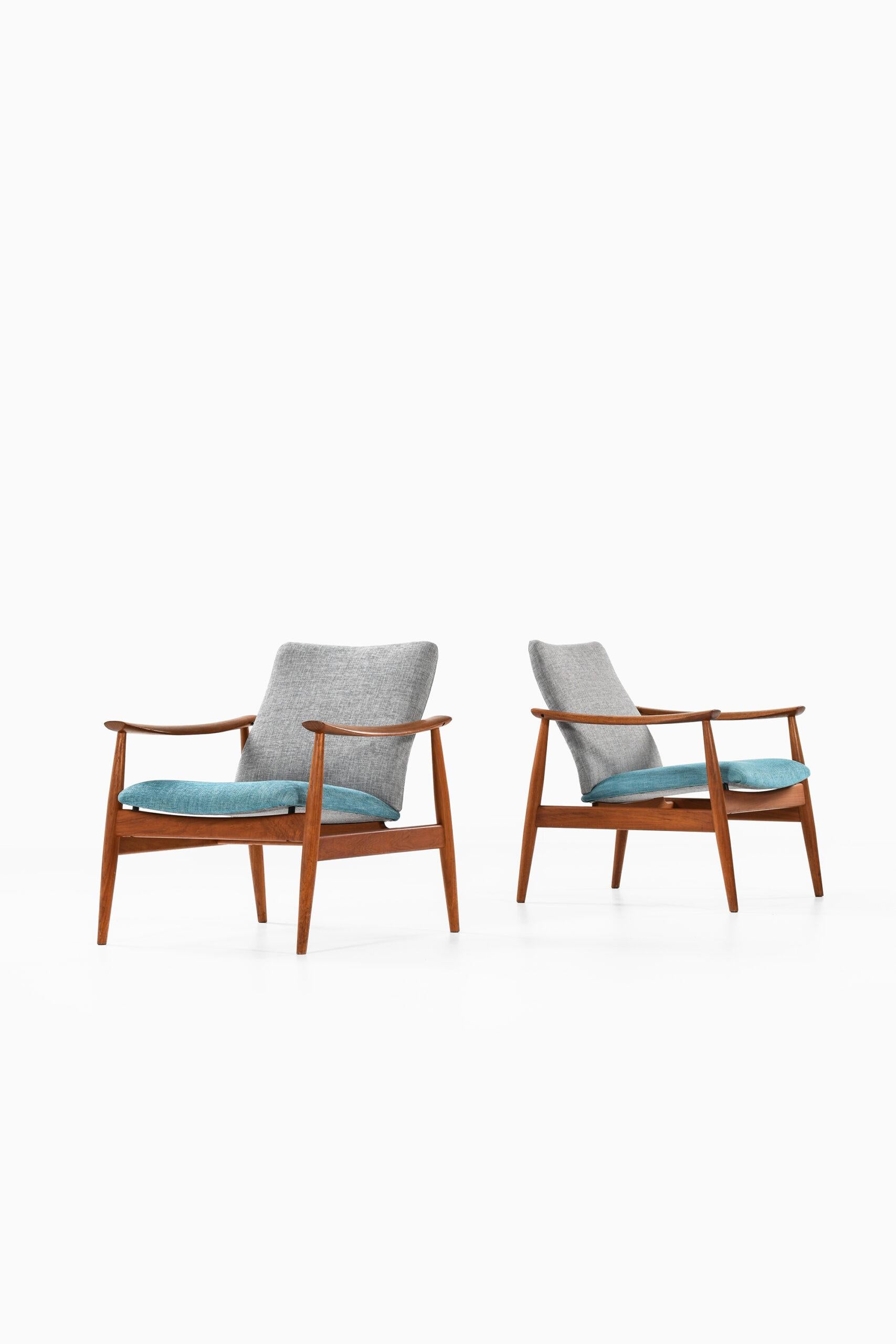 Danish Finn Juhl Easy Chairs Model 138 Produced by France & Son in Denmark For Sale
