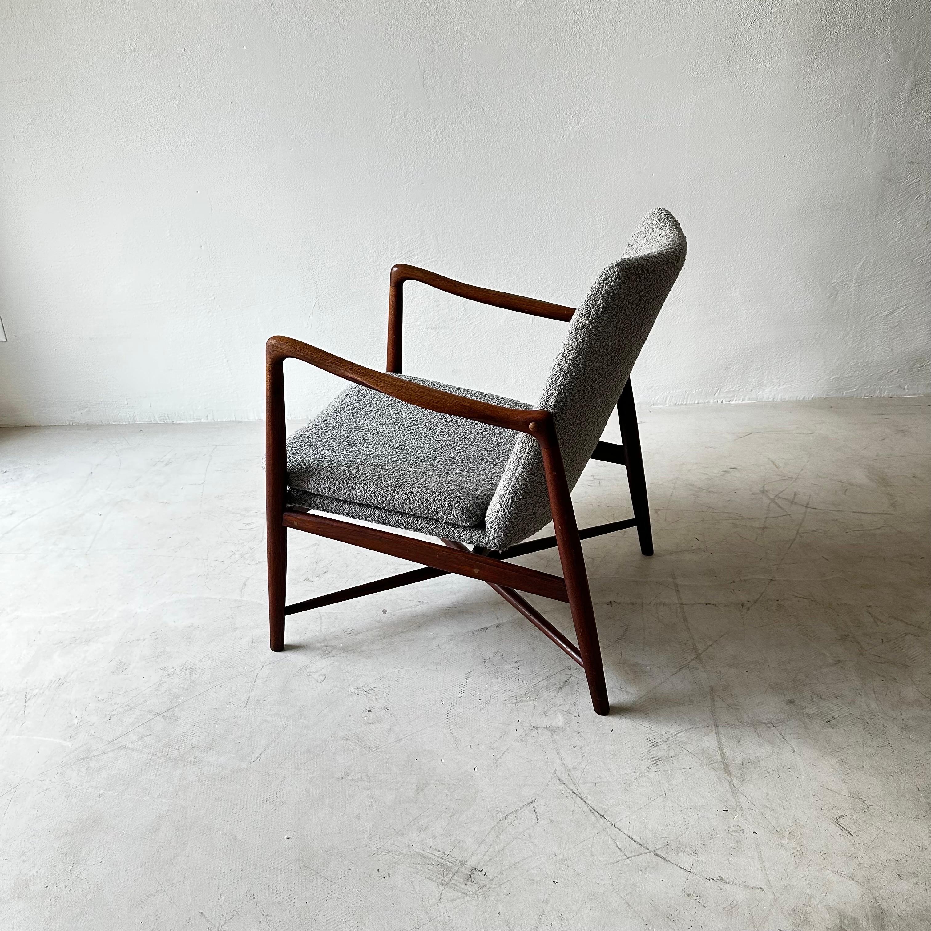 Finn Juhl Easy Chairs Model BO59 by Bovirke in Denmark For Sale 1