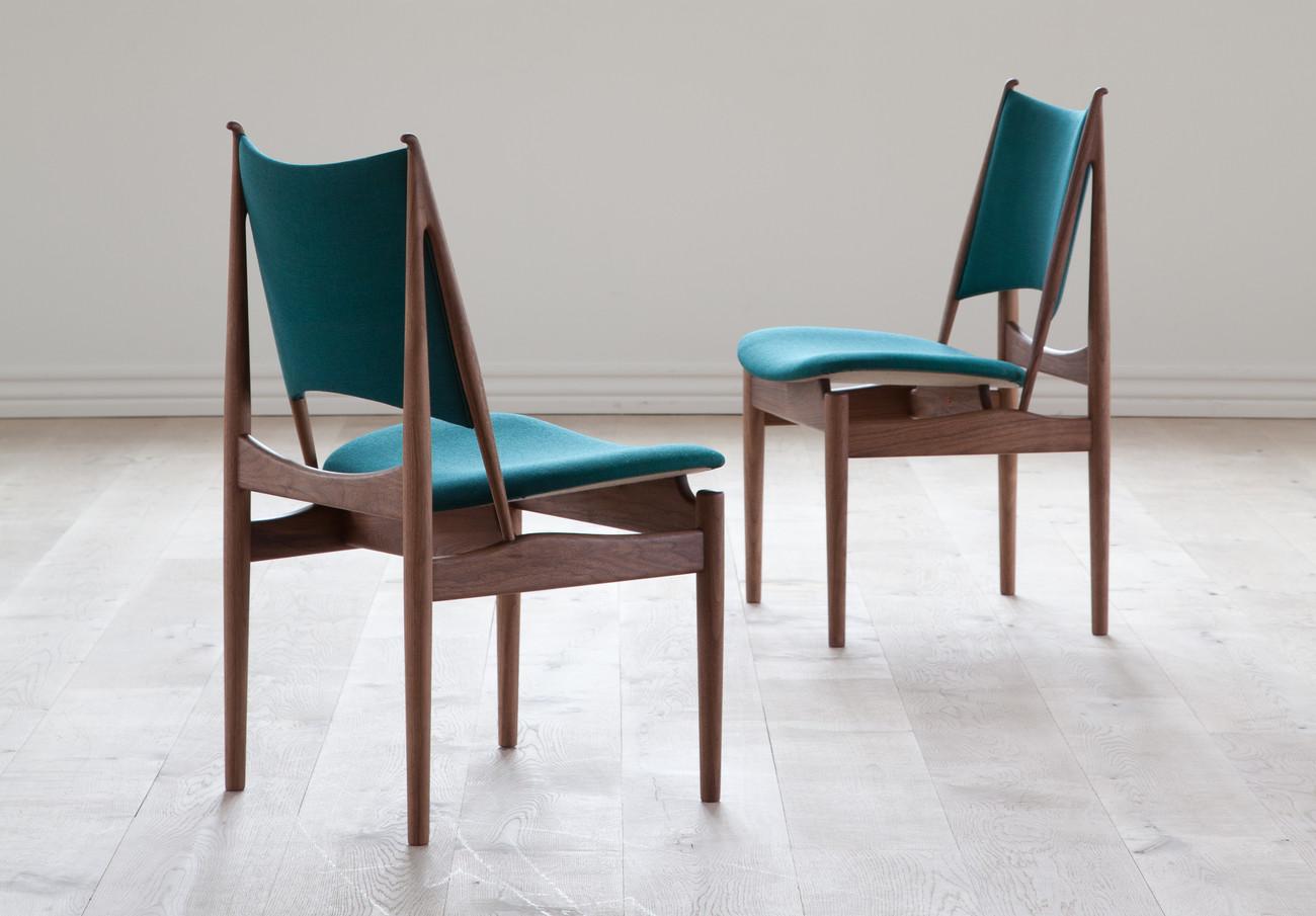 Danish Finn Juhl Egypetian Chair in Wood and Fabric