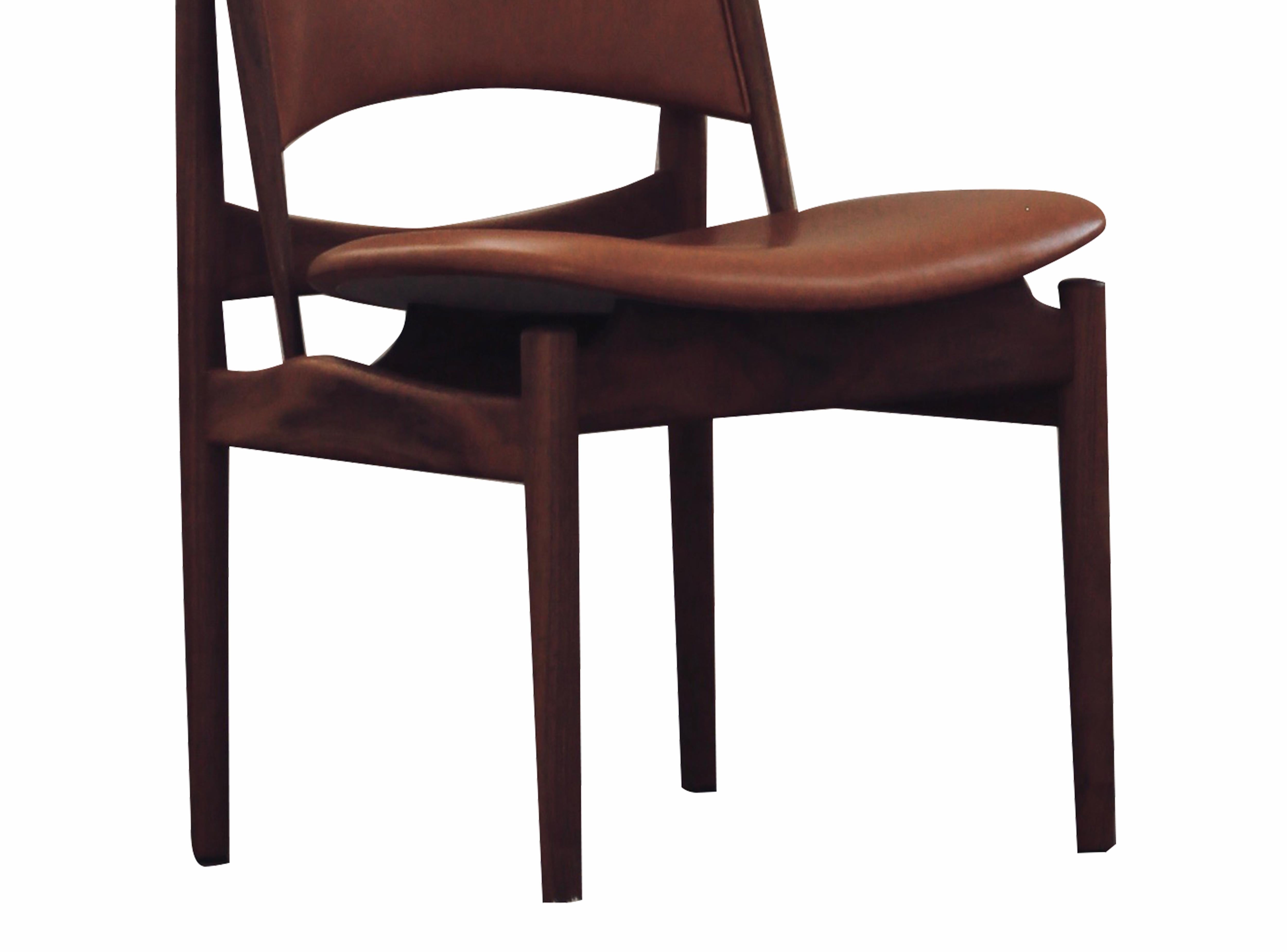 Scandinavian Modern Finn Juhl Egypetian Chair in Wood and Leather For Sale