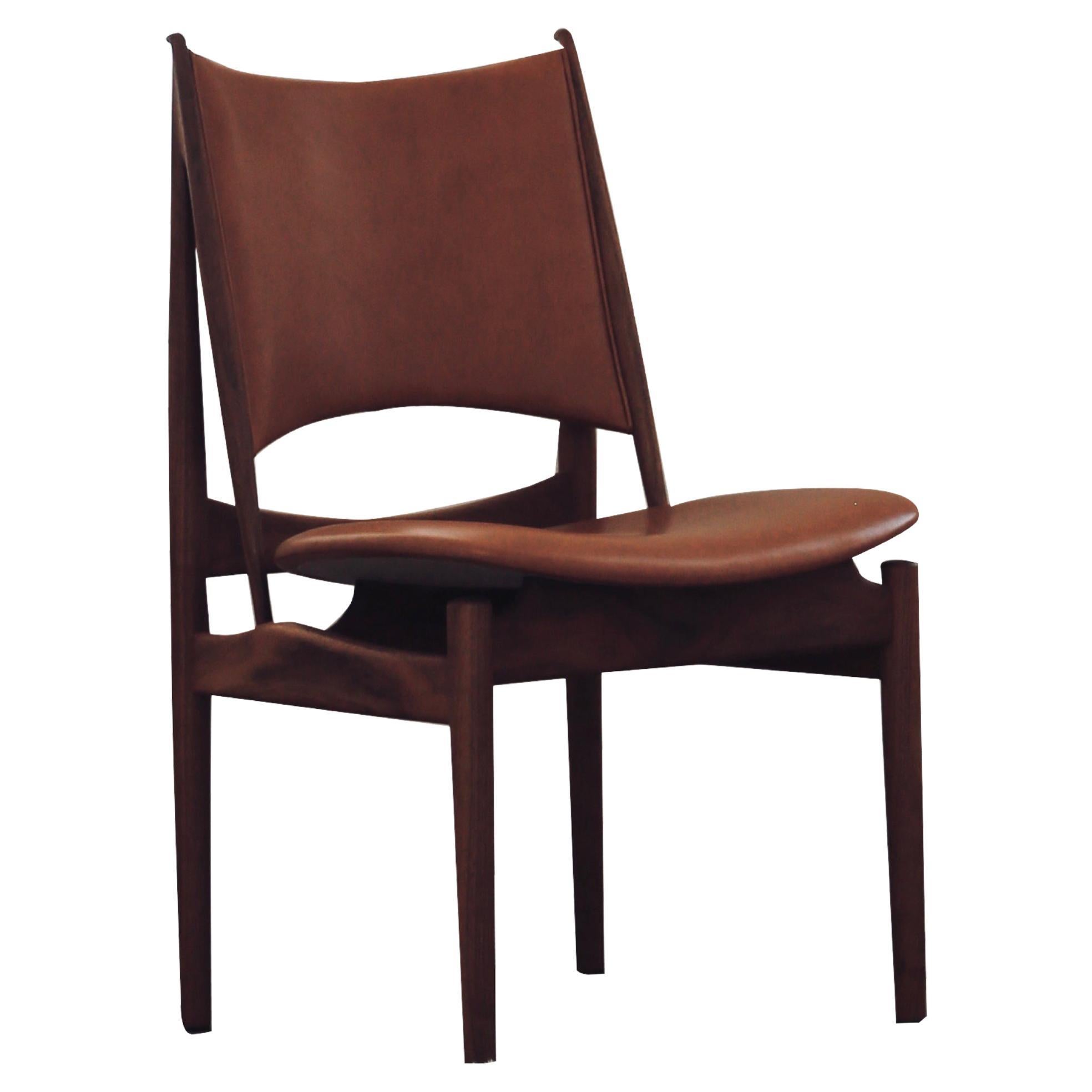 Finn Juhl Egypetian Chair in Wood and Leather For Sale
