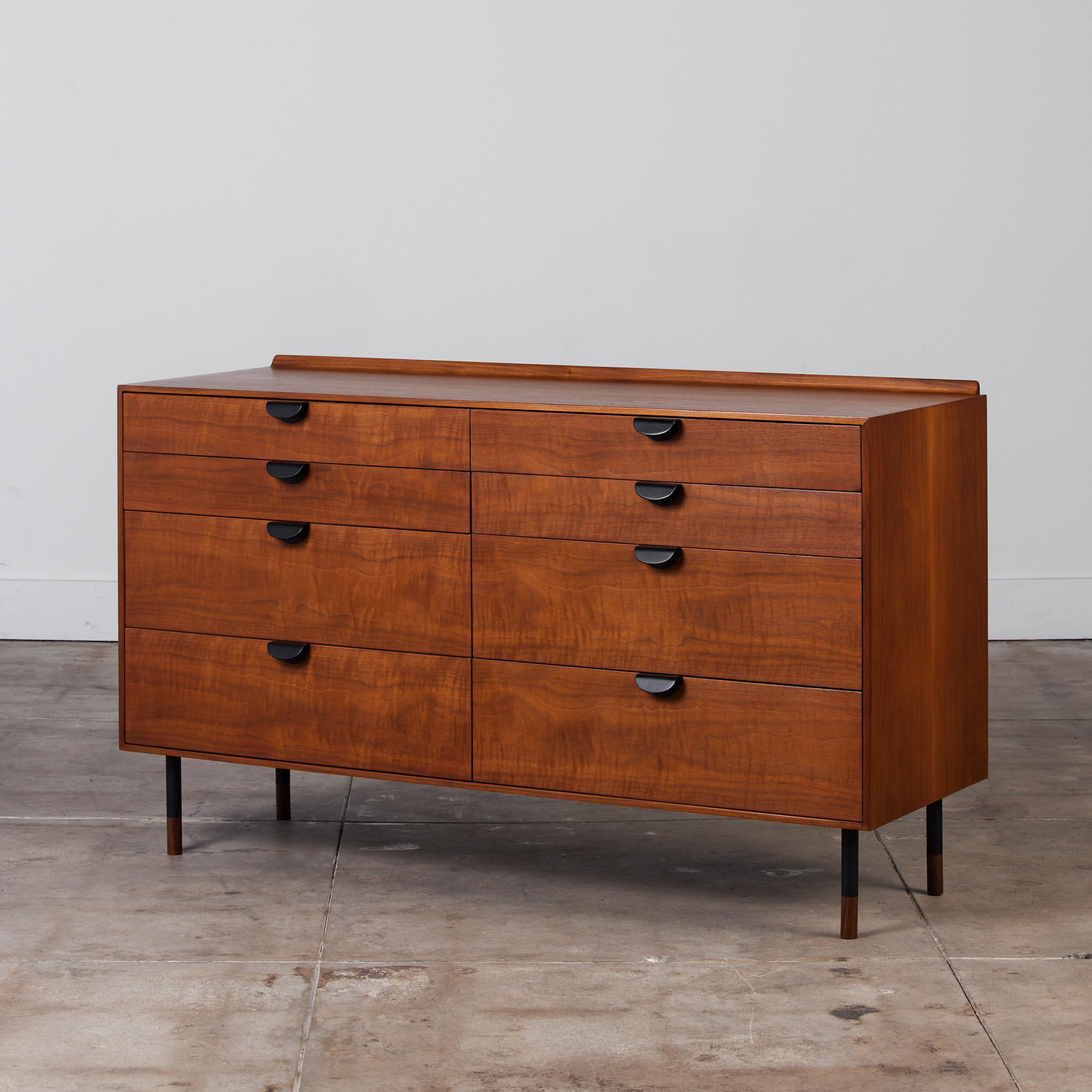 Finn Juhl designed this walnut dresser for American manufacturer Baker furniture in the 1950s for their 