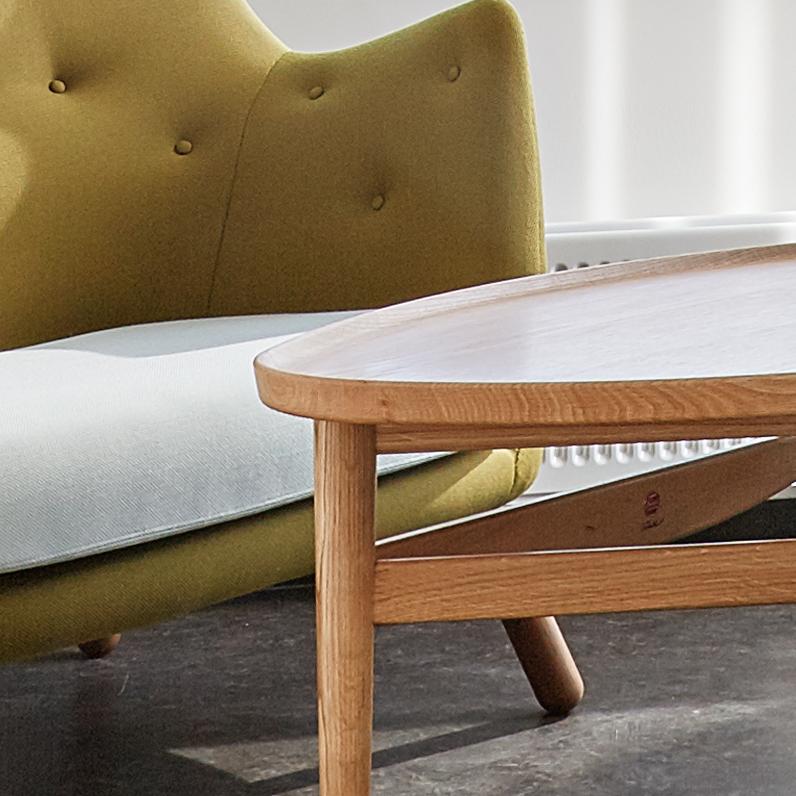 Modern Finn Juhl Eye Side Table, Wood