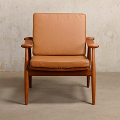 Finn Juhl FD-133 Easy Chair in Teak and Cognac Leather for France & Daverkosen