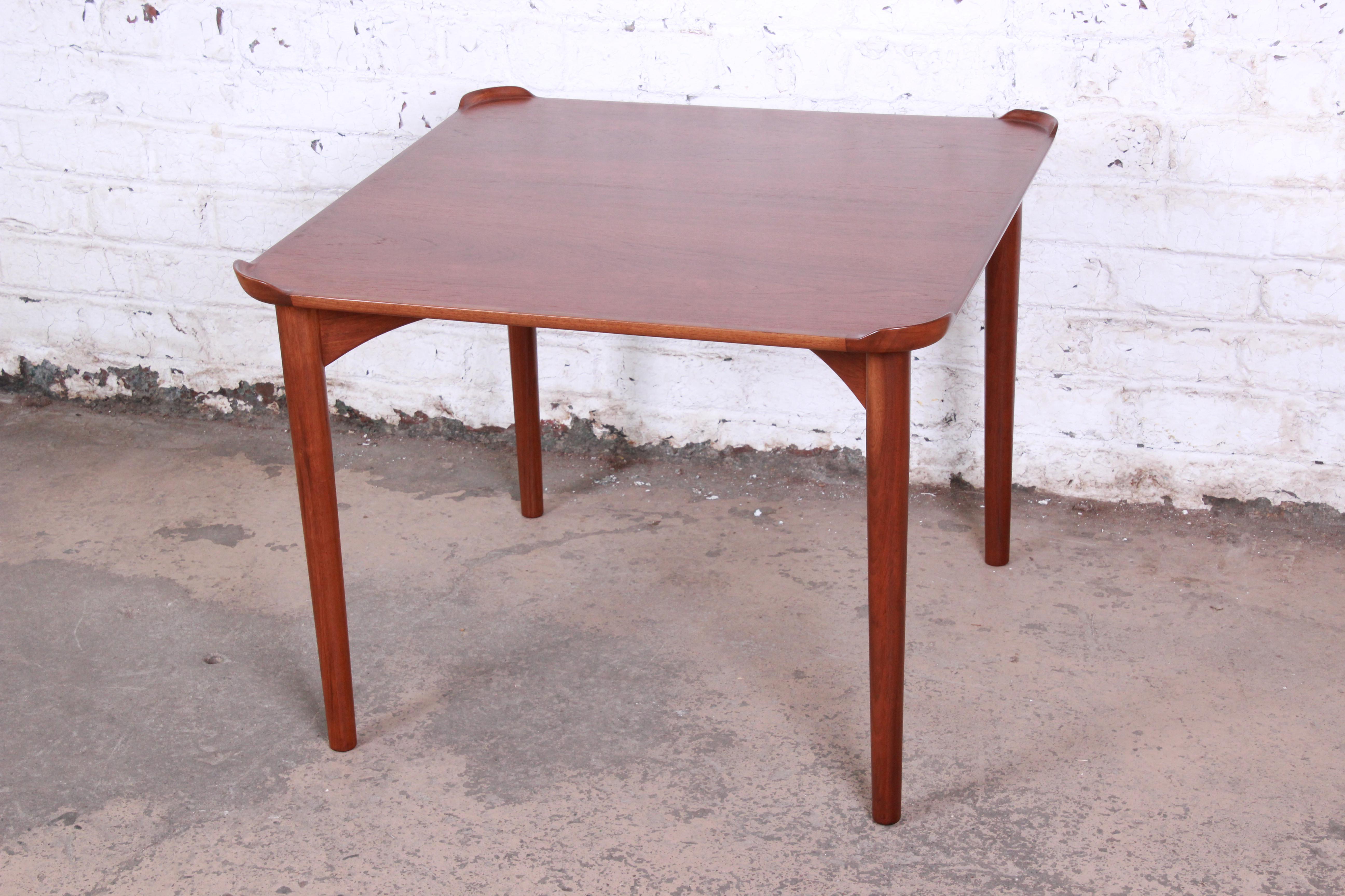 Mid-Century Modern Finn Juhl for Baker Furniture Teak Game Table For Sale